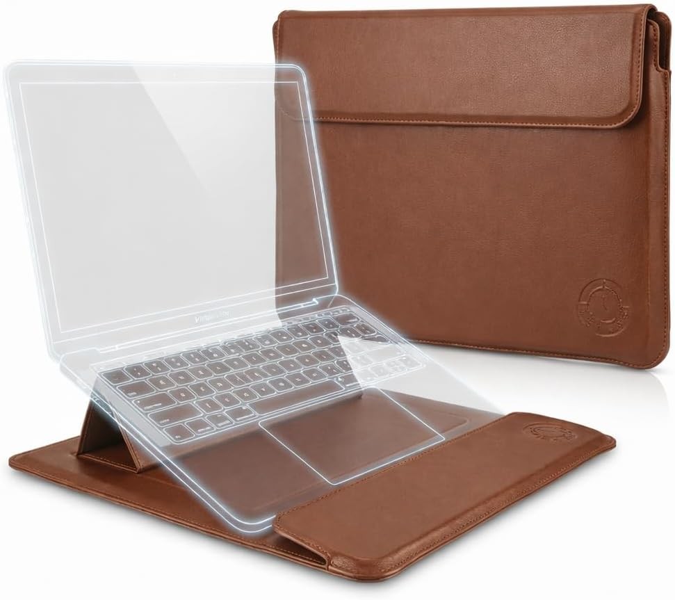Brown Premium Laptop Sleeve 14-15.6 Inch ONLY MacBook Pro Air 15 Dell XPS HP Env
