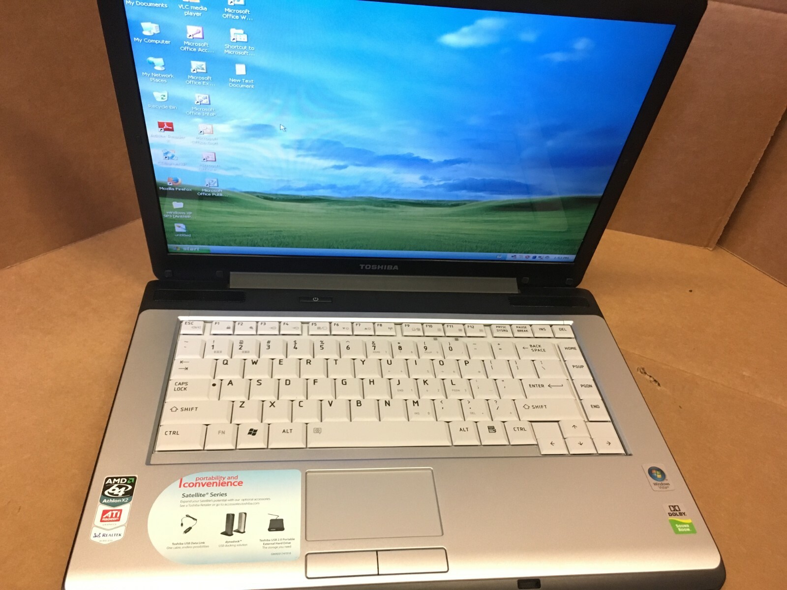 TOSHIBA SATELLITE A215 AMD ATHLON 64 X2 1.90GHz 2GB RAM 320GB HDD XP PRO ATI