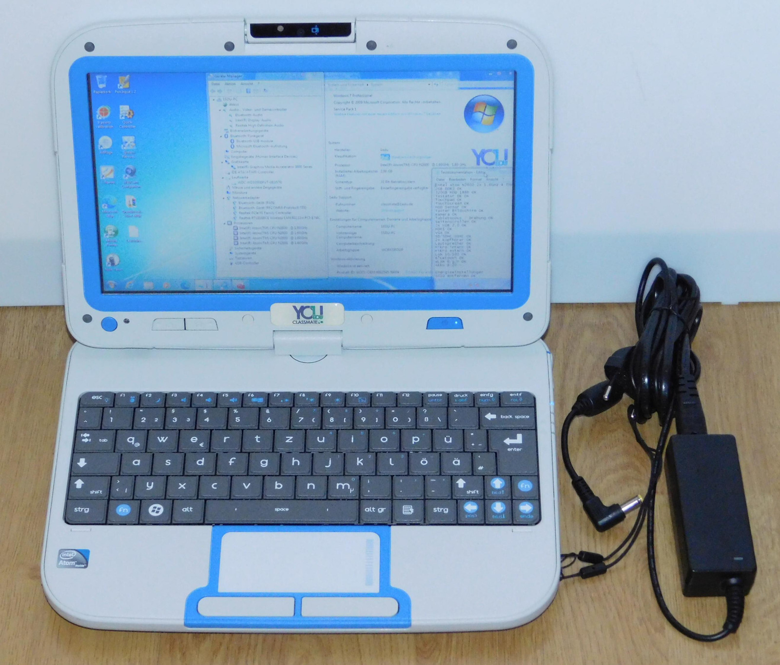 10.1″ Convertible Tablet Laptop Notebook 2×1.6GHz 320GB 2GB Win 7 Pro WiFi HDMI