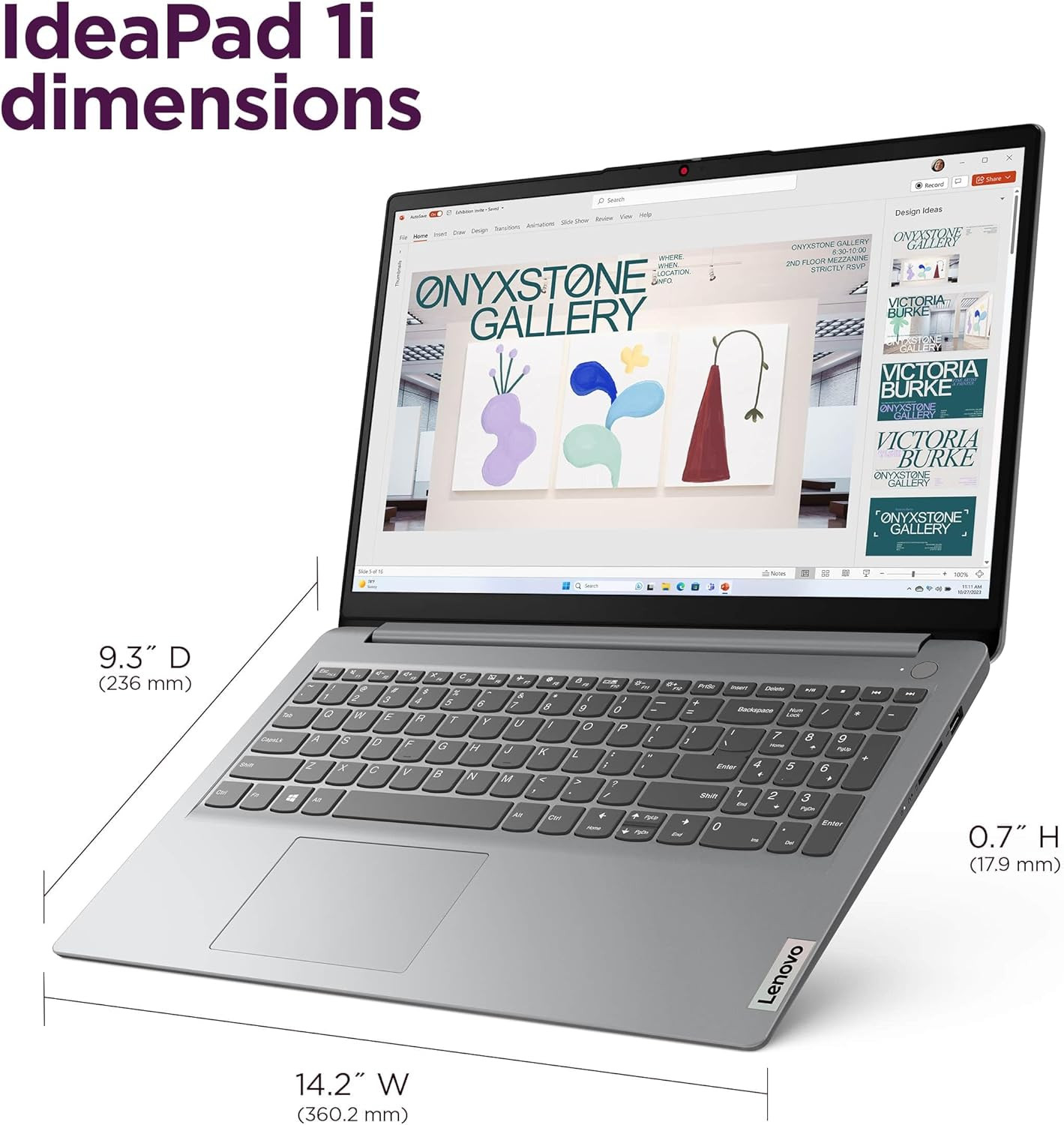 Lenovo Ideapad 1I 15.6″ HD Laptop (8GB RAM, 384GB (256GB SSD+128GB Emmc), 1-Year