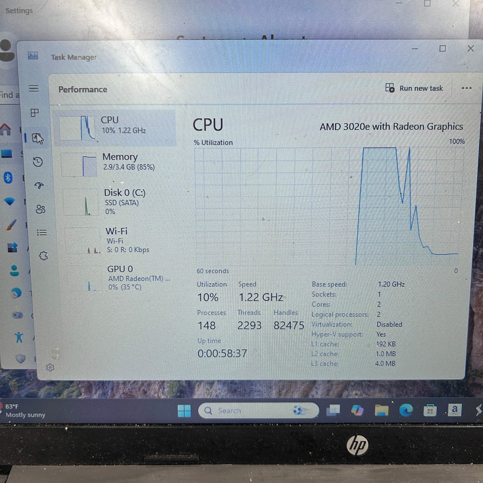 HP NoteBook 255 G7 15.6″ 3020e 1.2GHz 4GB RAM 128GB SSD