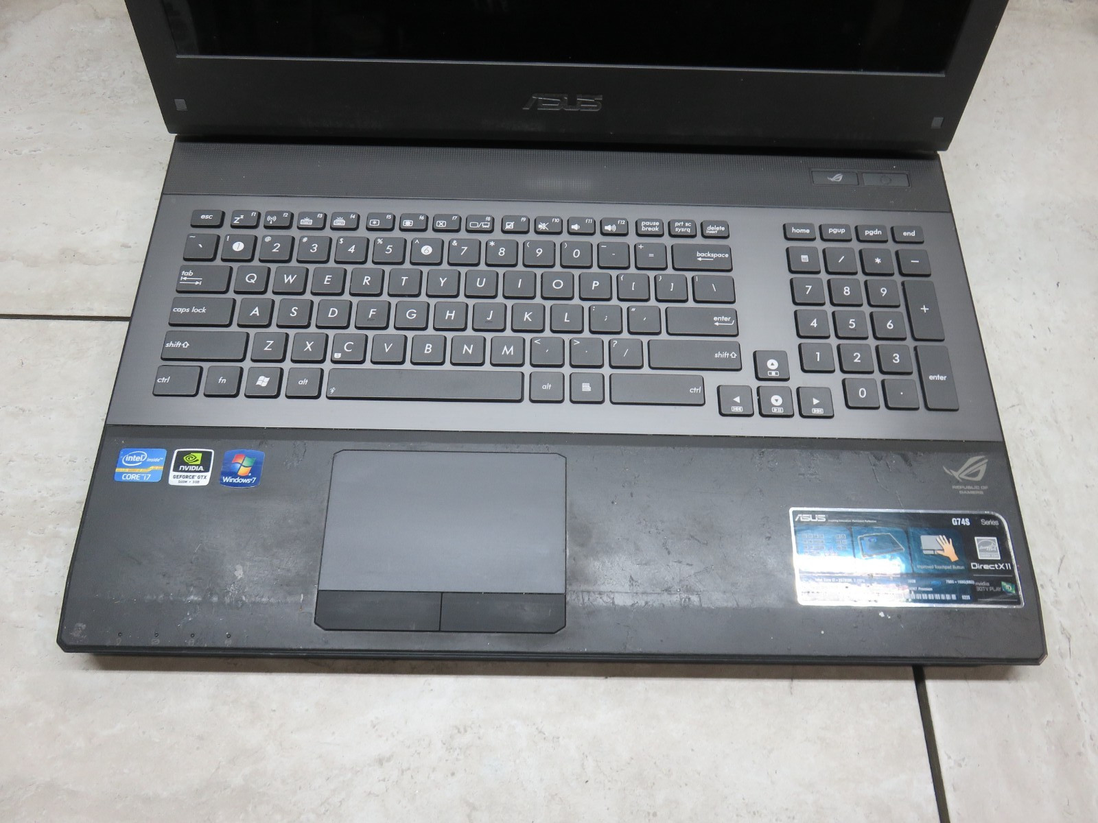 Asus ROG G74S i7-2630QM 2.4GHz 16GB 512GB SSD WINDOWS 11 PRO – READ