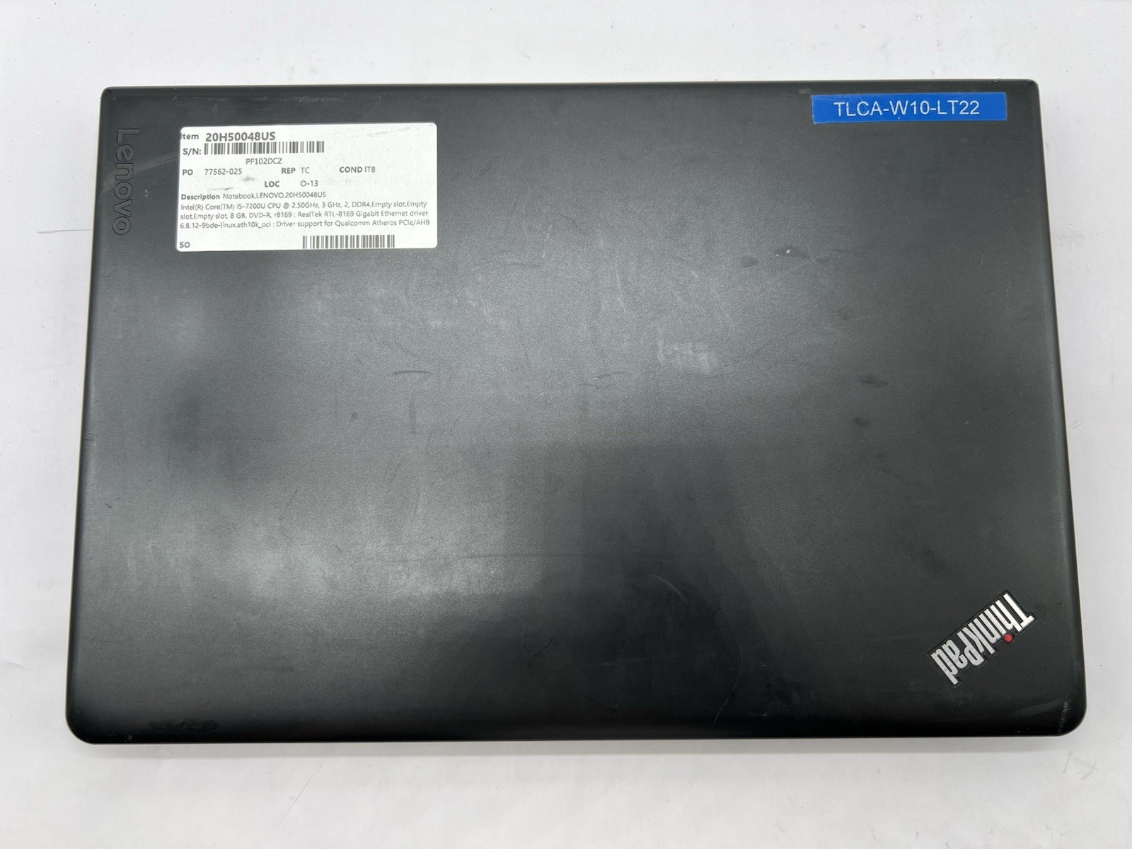 Lenovo ThinkPad E570, i5-7200U CPU, @ 2.50GHz, 8GB RAM-No HDD/OS/Charger