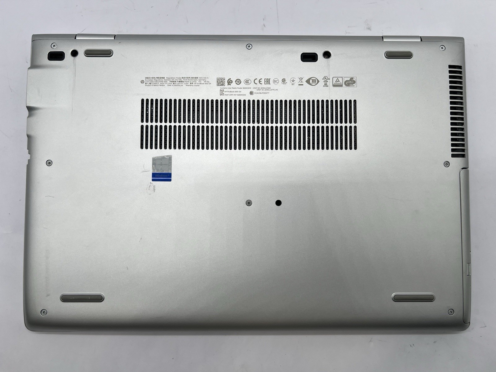 HP ProBook 650 G4, i5-8250U CPU, @ 1.60GHz, 8GB RAM-No HDD/OS/Charger
