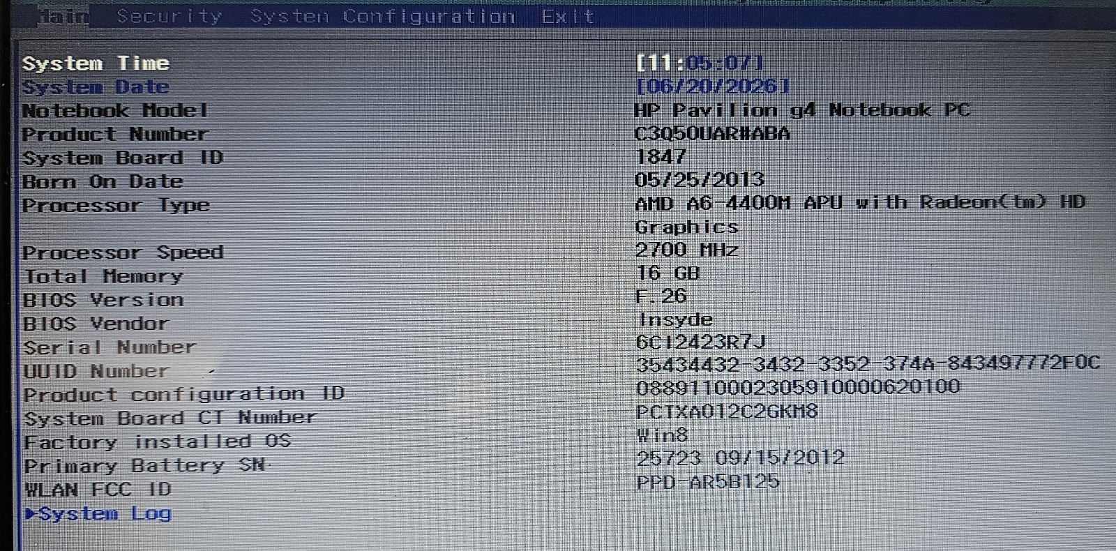 HP Pavilion g4 Notebook PC AMD A6-4400M APU with Radeon(tm) HD Graphics, 2700MHz