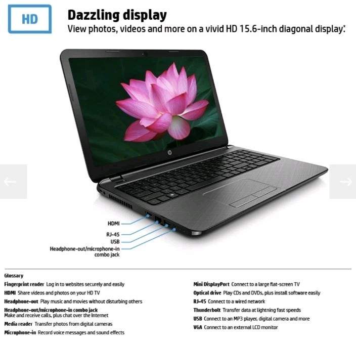 HP TouchSmart 15-r100 15.6″ Touchscreen LCD Laptop Intel Pentium N3540 Quad-core