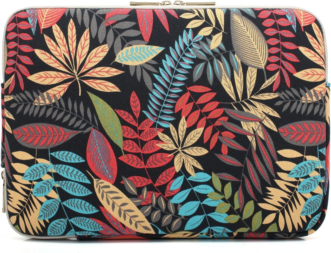 Water-Resistant Laptop Sleeve Bag for 13-13.3 Inch, Forest Series Black Canvas