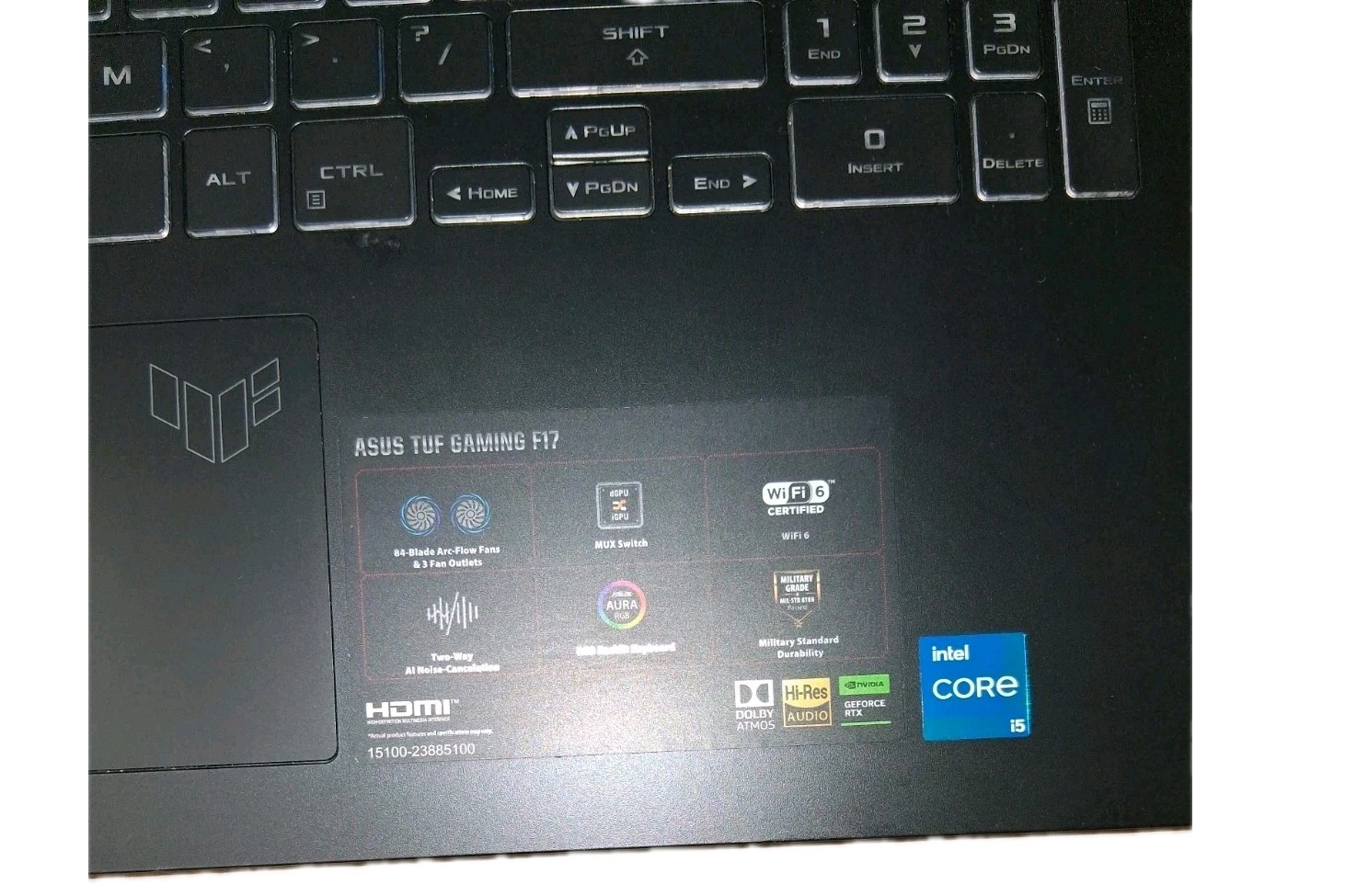 ASUS TUF Gaming F17 Gaming Laptop — FX707ZC-ES53