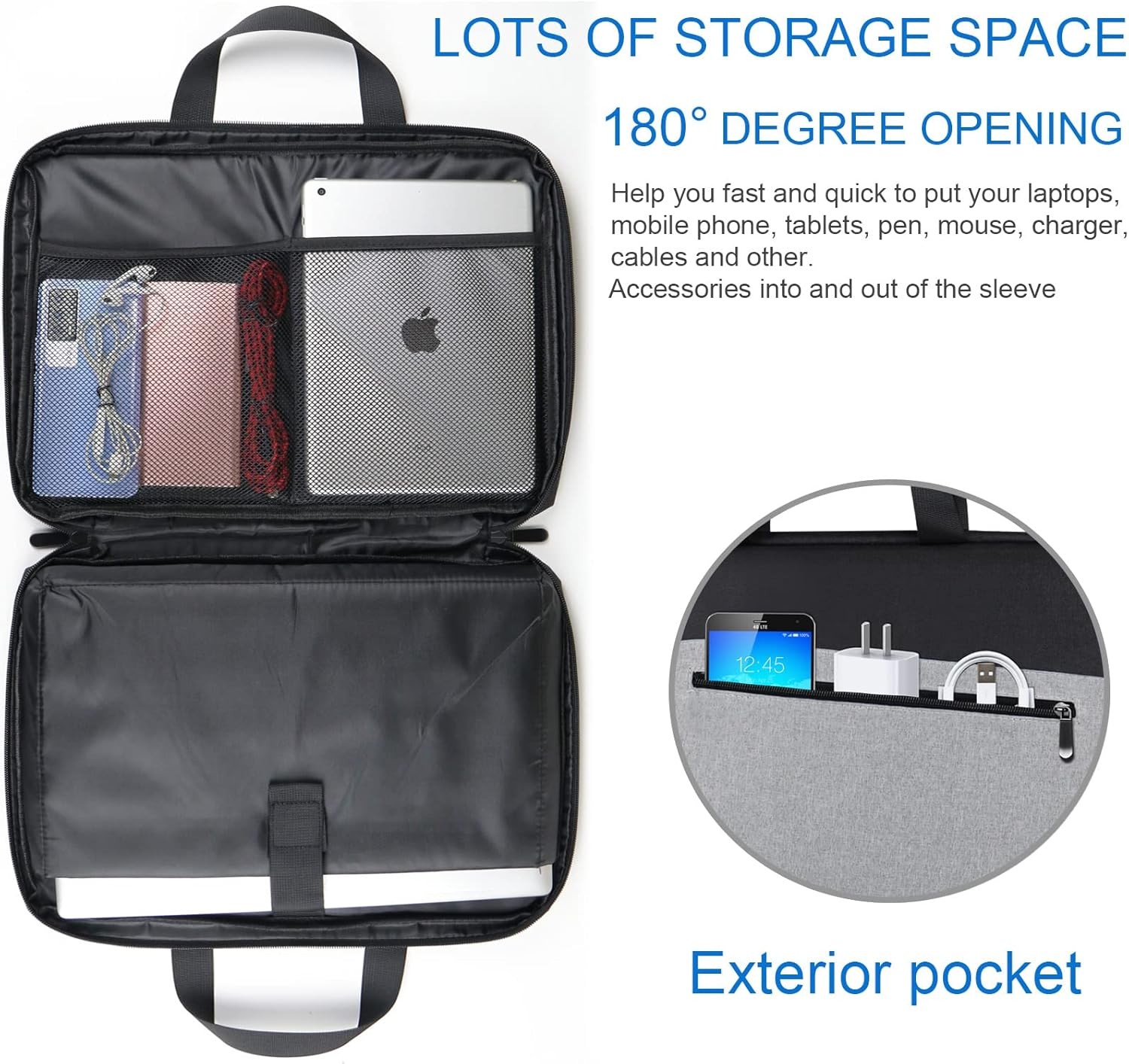 Slim Laptop Sleeve Case for 14″ MacBook Pro, Durable Protection Bag in Black/Gre