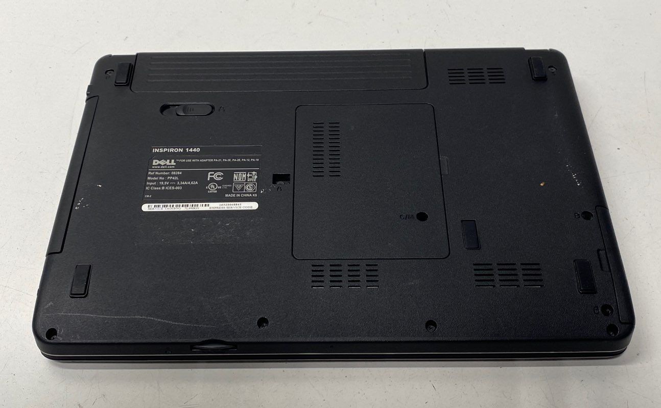 Dell Inspiron 1440 Laptop Model PP42L No HDD Powers On Service Tag 7L9XKJ1