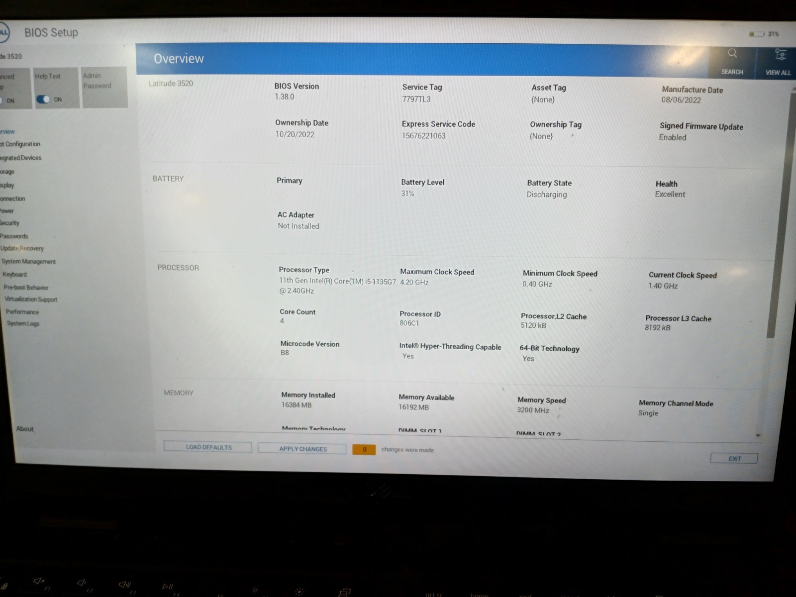Dell Latitude 3520 15.6″ Laptop i5-1135G7 2.4GHz 8GB RAM 256GB SSD Win11 #97