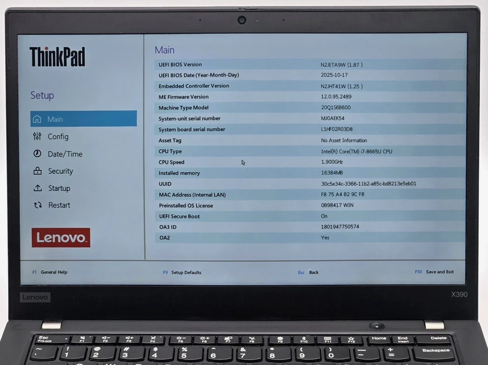 Lenovo ThinkPad X390 13″ FHD Touch i7-8665U 16GB RAM 256GB SSD Win11 Pro