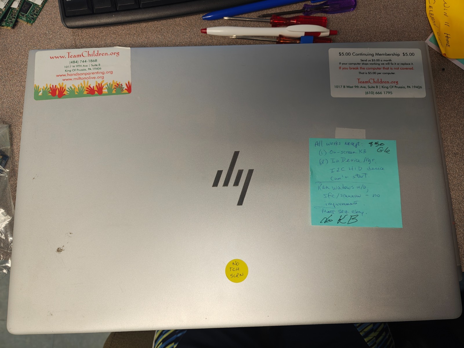 15″ HP EliteBook 850 G6, Tested, For Parts