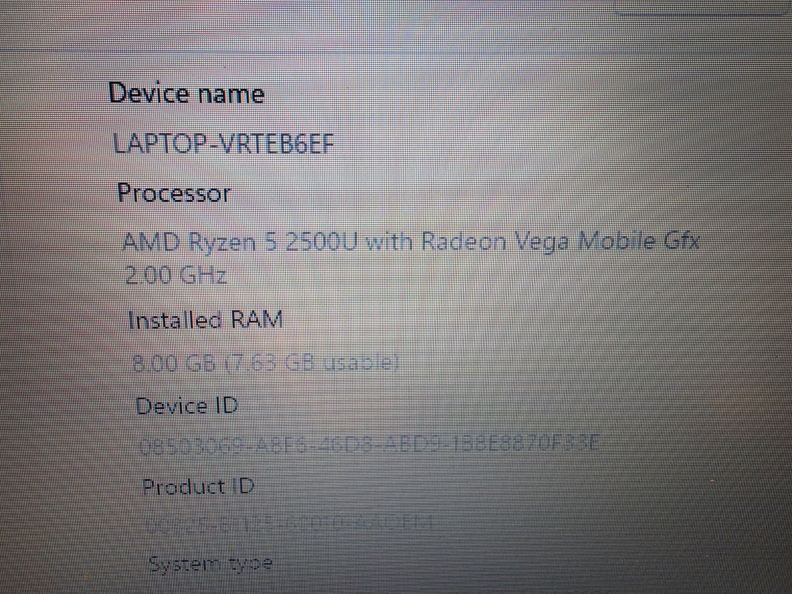 Lenovo ThinkPad E585 15.6″ ryzen 5 2500u 2ghz 8gb ram 256gb ssd
