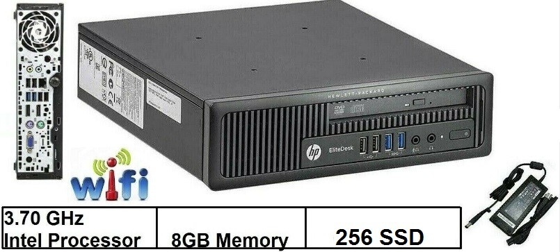 HP ELITEDESK Desktop PC CLEARANCE 8GB RAM 256GB SSD 3.70GHz Processor WIN 10 PRO