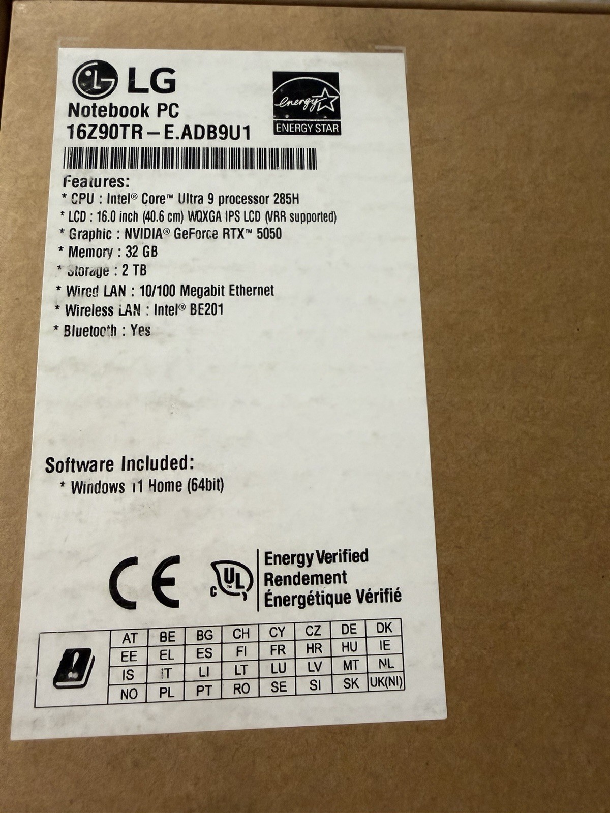 LG Gram Pro 16” WQXGA Laptop, Ultra 9 285H, RTX 5050, 32GB Ram, 2TB SSD Sealed