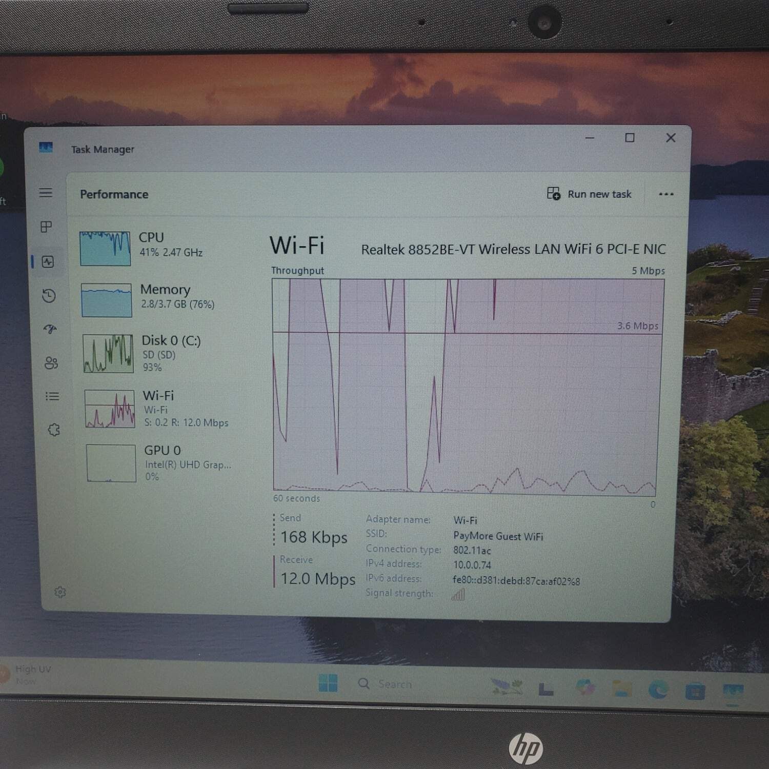 HP Laptop 14-DQ3000DX 14″ Celeron N4500 1.1GHz 4GB RAM 64GB SSD