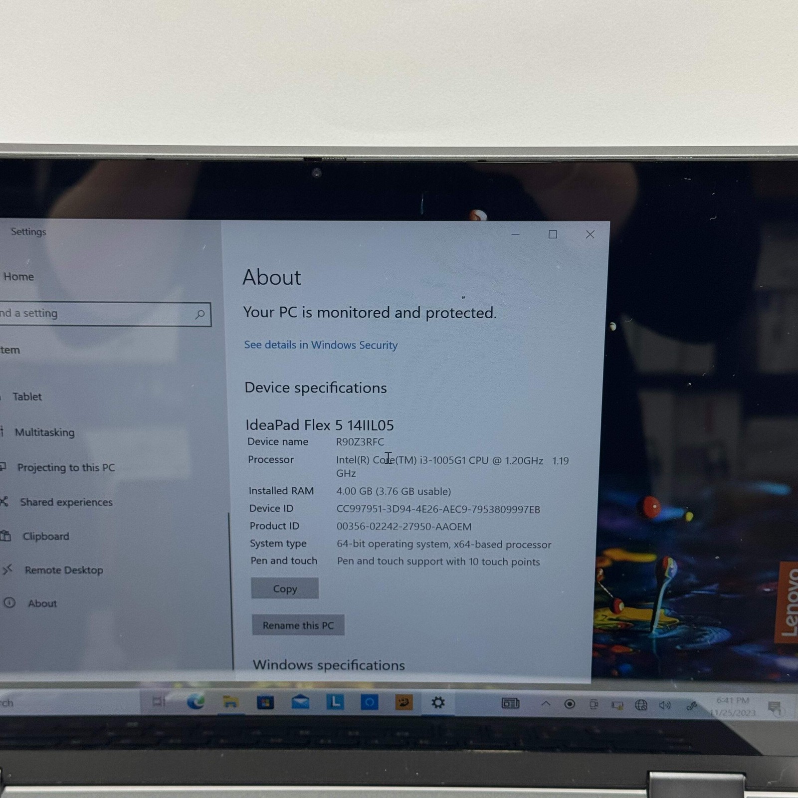 Lenovo IdeaPad Flex 5 14IIL05 14″ i3-1005G1 1.2GHz 4GB RAM 128GB SSD
