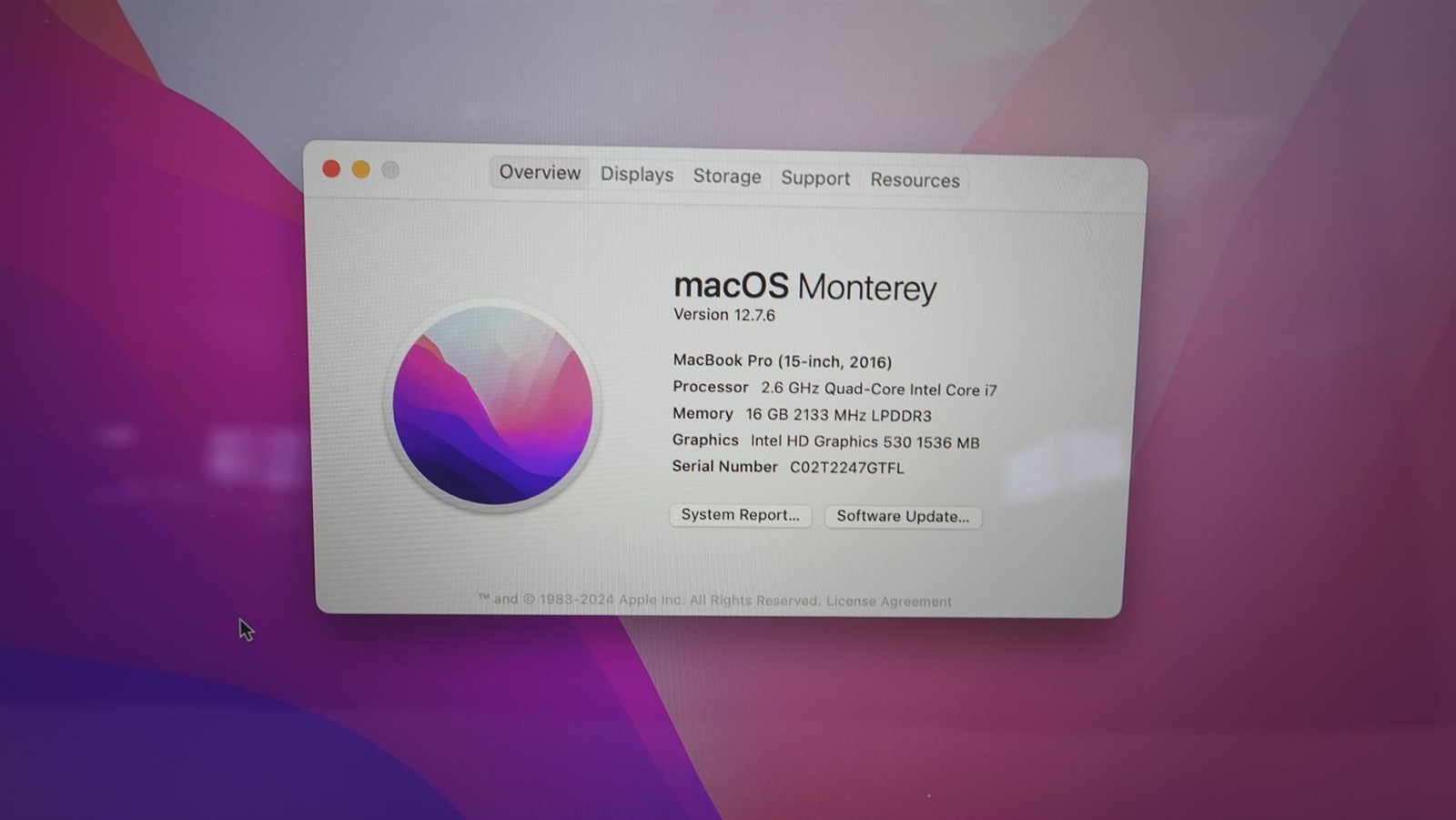 Apple MacBook Pro 2016 A1707 15.4″ Retina i7-6700HQ 16GB 256GB SSD Laptop