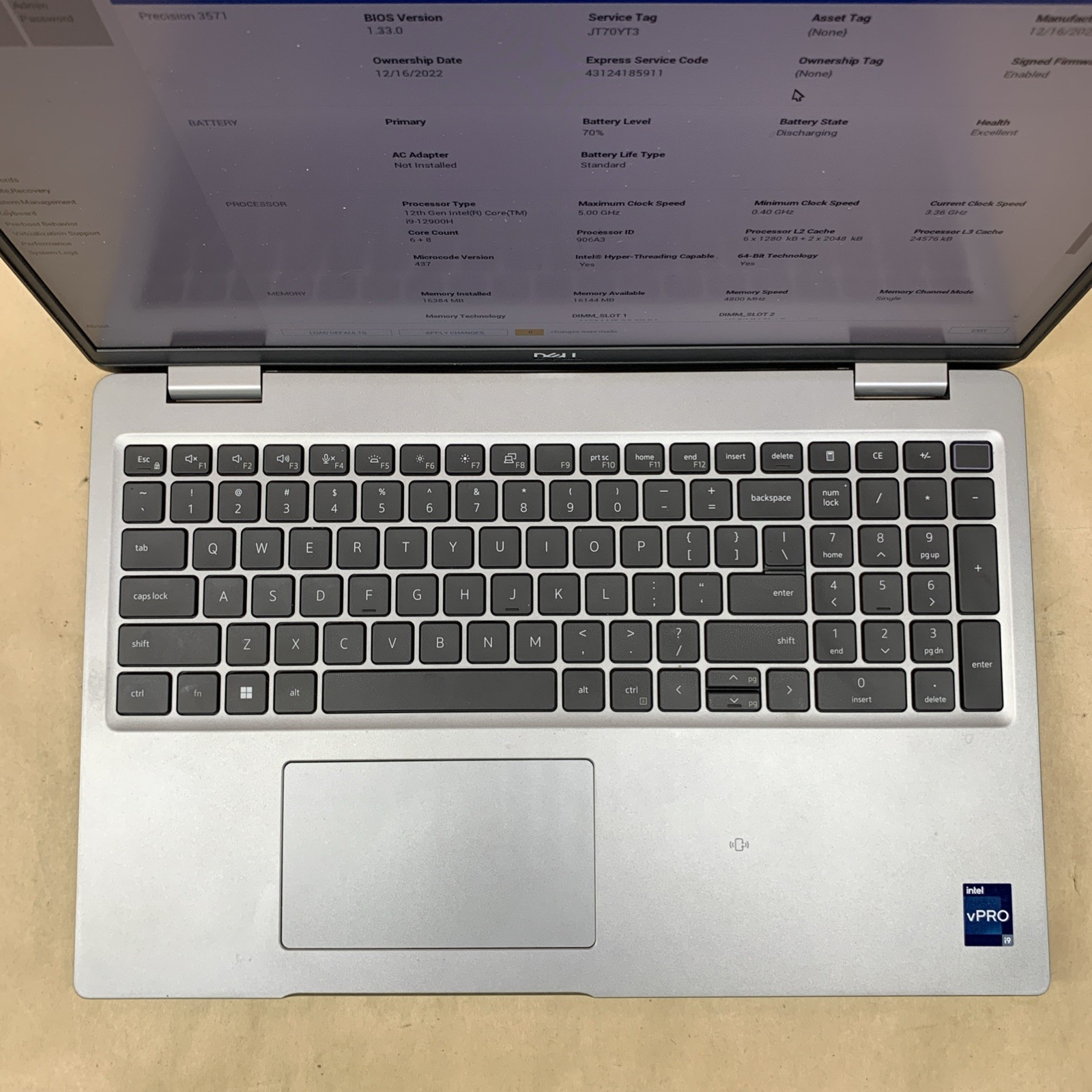Dell Precision 3571 Intel i9-12900H 16GB RAM No SSD/OS NVIDIA RTX A10000 *READ*