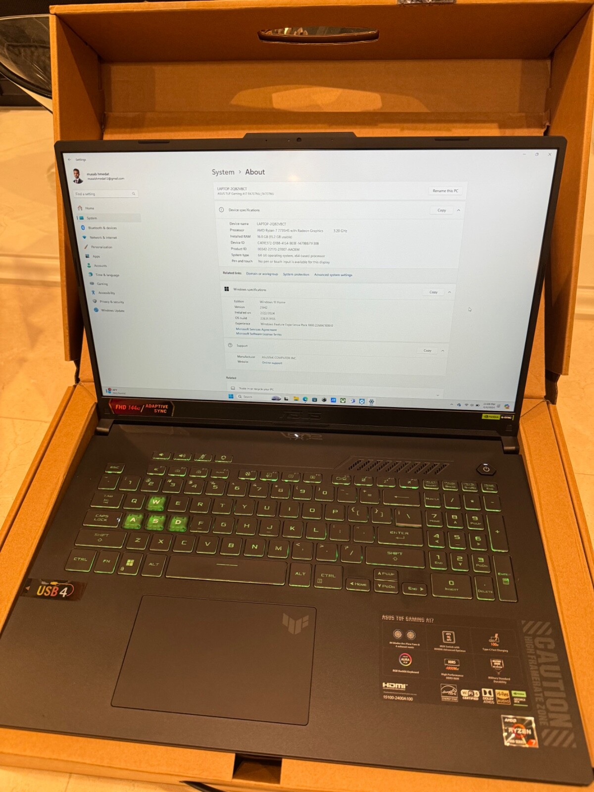 ASUS TUF Gaming A17 (2023) Gaming Laptop, 17.3″ FHD 144Hz Display, GeForce RTX 4