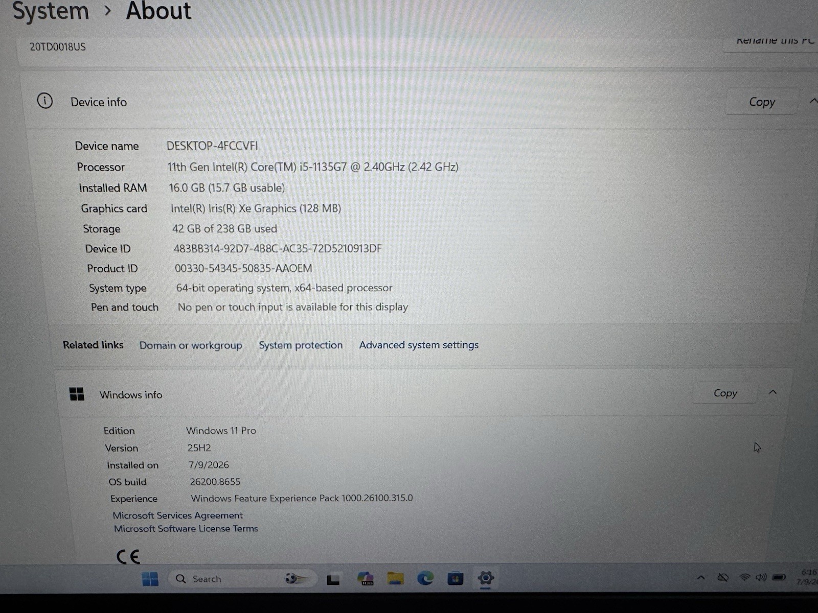 Lenovo ThinkPad E15 Gen 2 Intel Core i5-1135G7 2.40GHz 16GB RAM 256GB SSD READ!