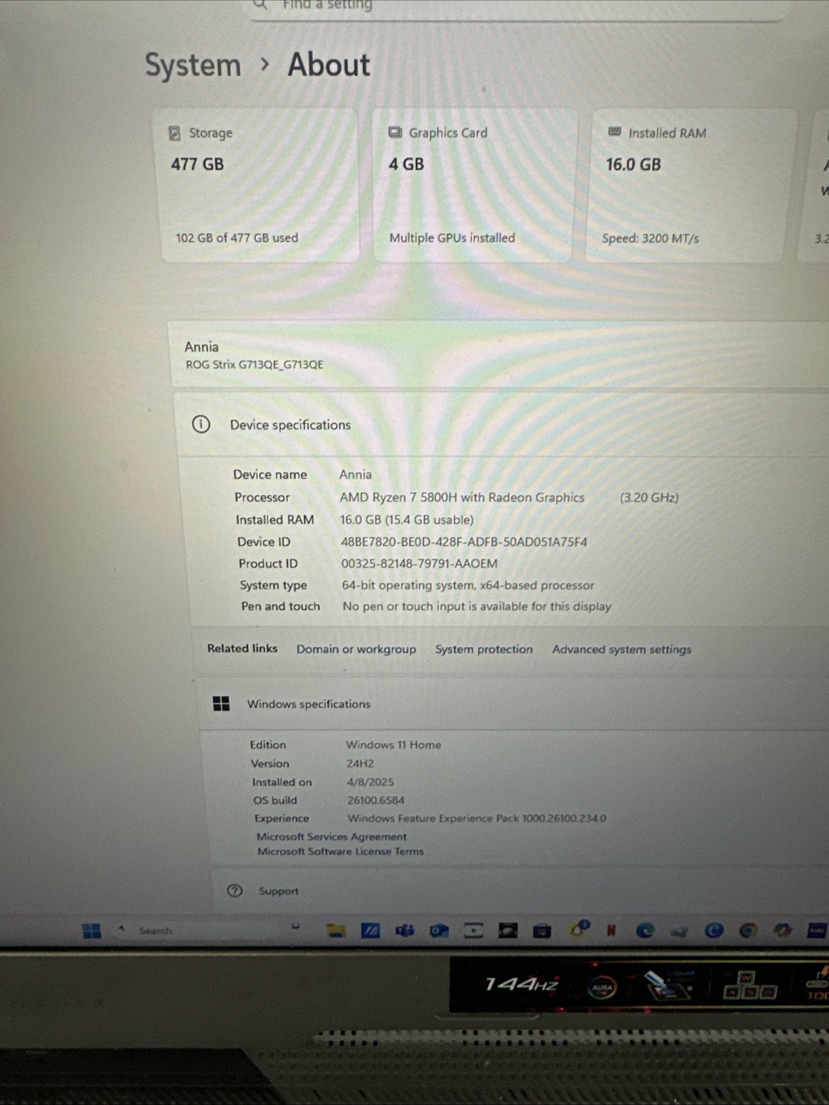 Rog Strix G713 5000 Series Laptop