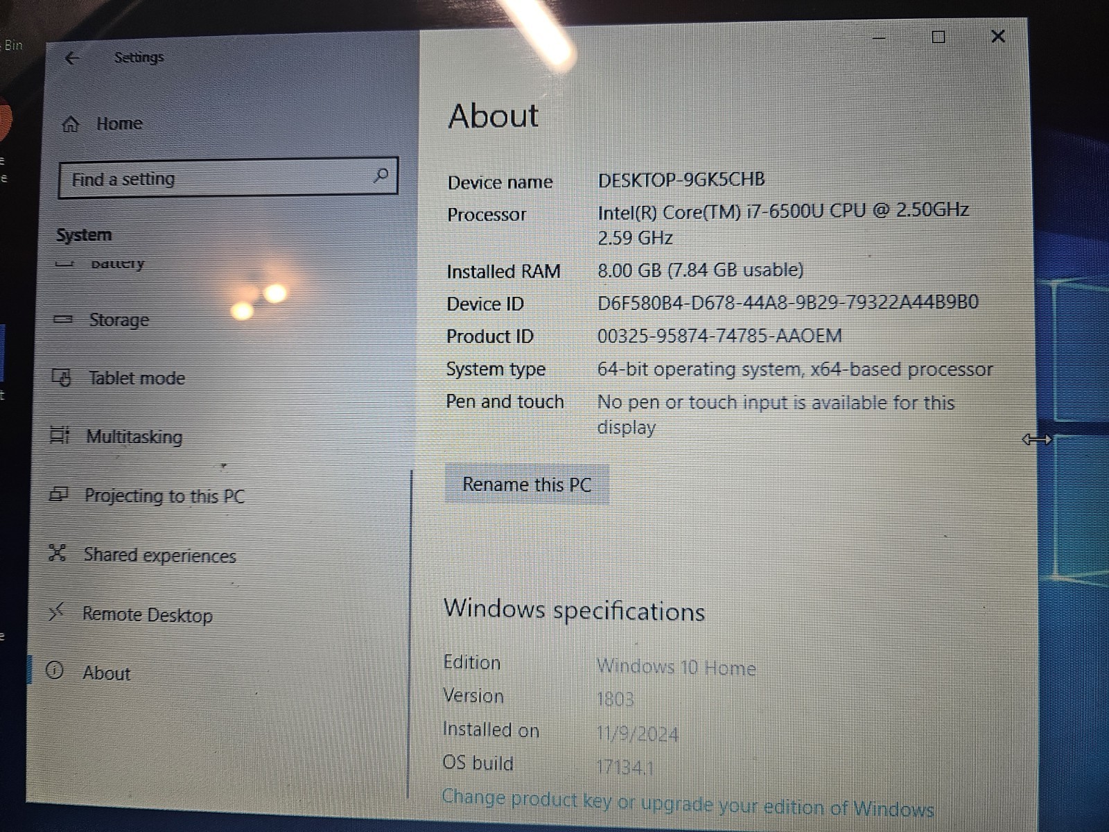 HP Pavilion 15” Laptop i7-6500U • 8GB RAM 230GB windows 10 w chrgr