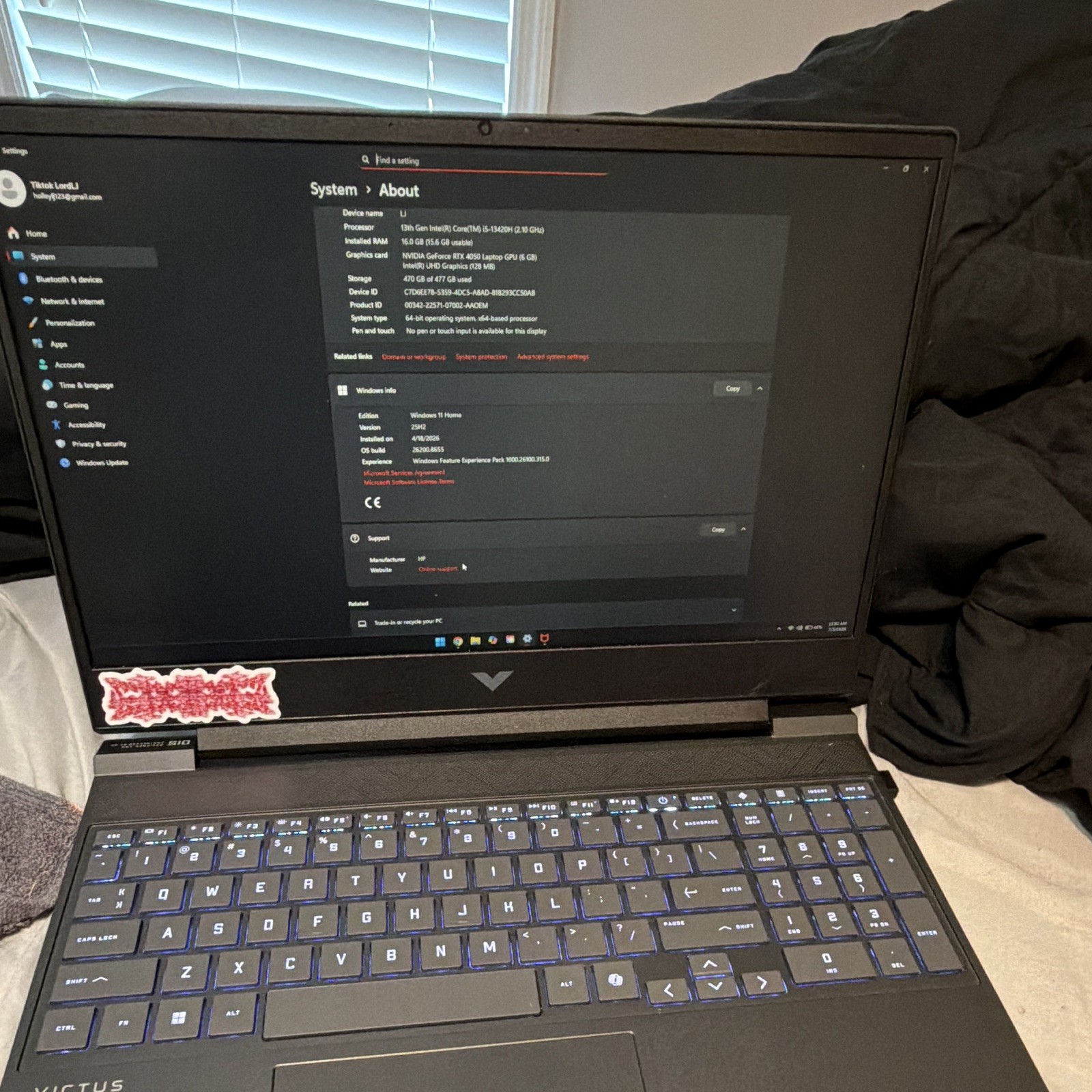 HP Victus 15-fa2xxx 15.6in Gaming Laptop i5-13420H 16GB RTX 4050 512GB