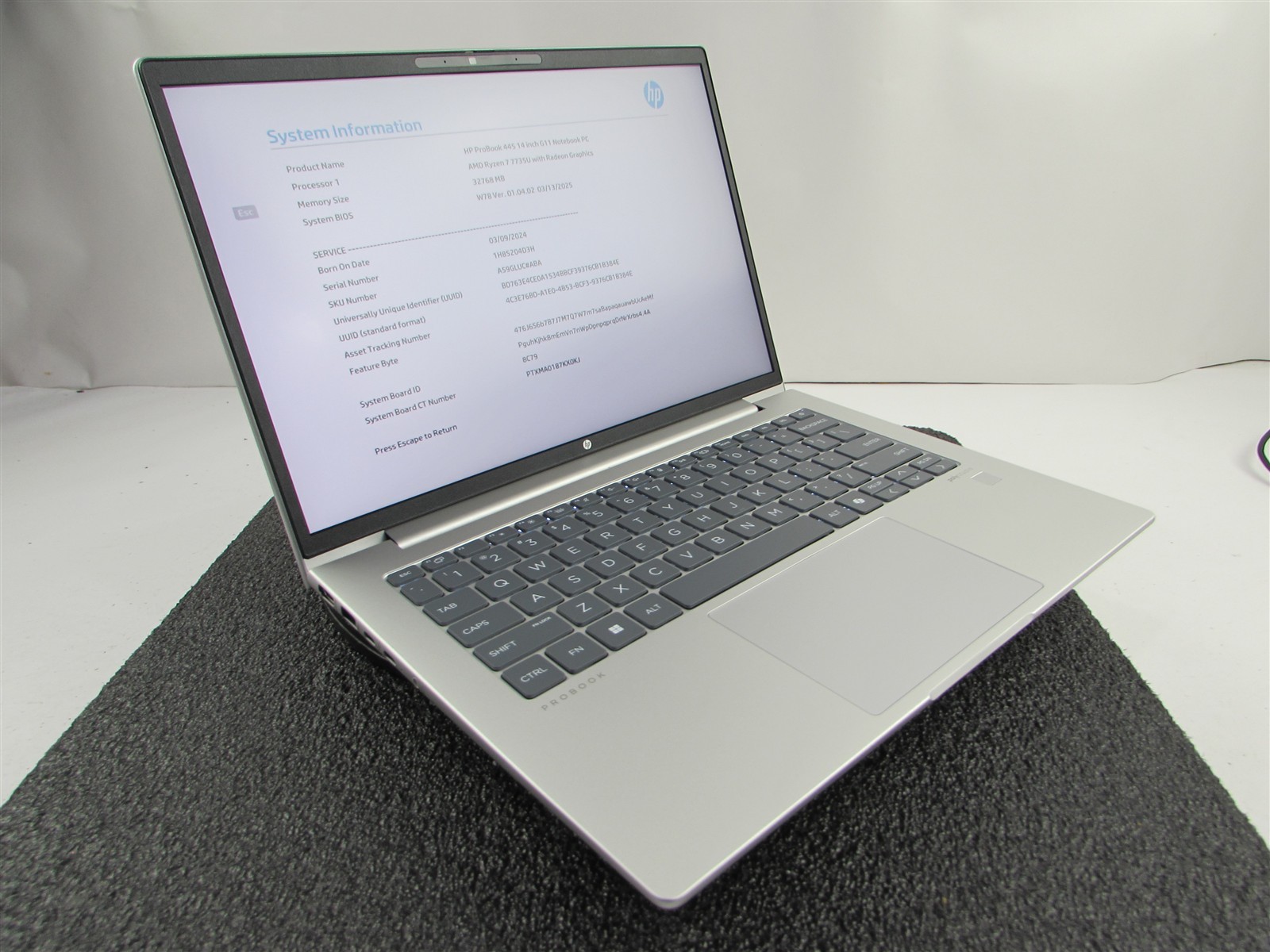 HP PROBOOK 445 (G11) AMD RYZEN 7 7735U 512GB SSD 32GB RAM AMD GPU WIN 11 PRO