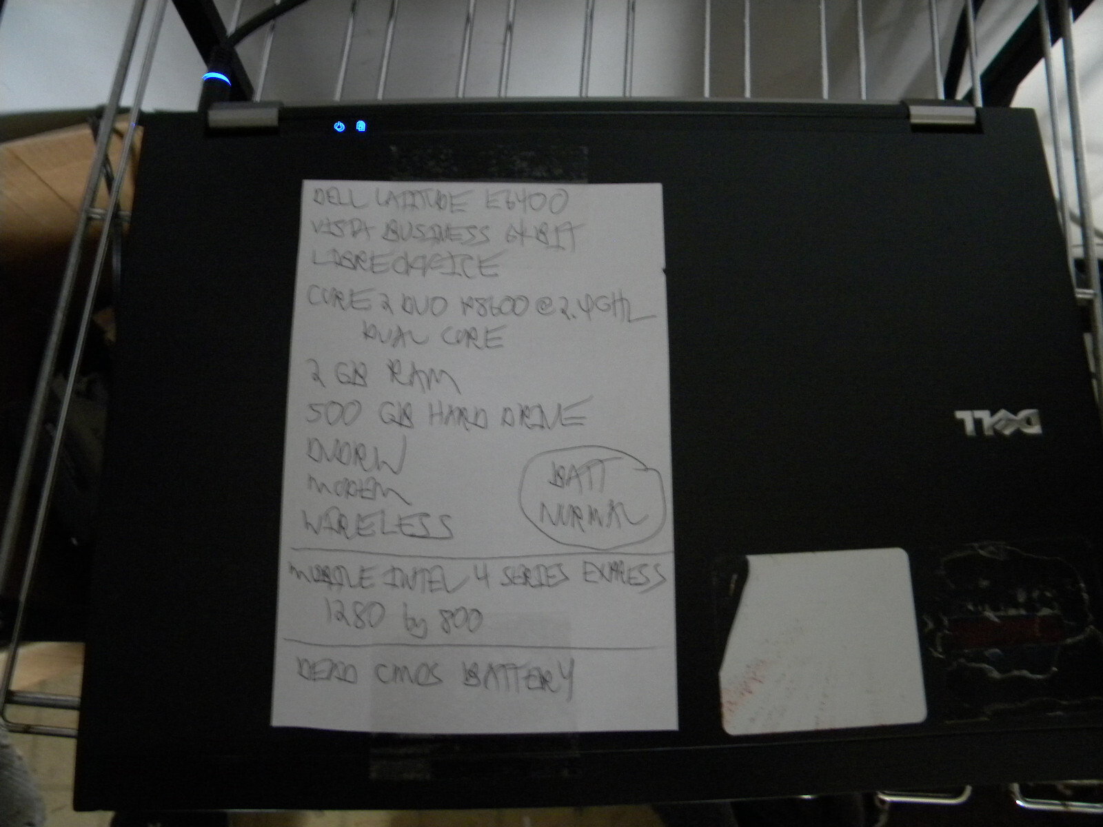 Dell latitude E6400 laptop C2D 2.4GHz 2GB 500GB Vista-passed diagnostics
