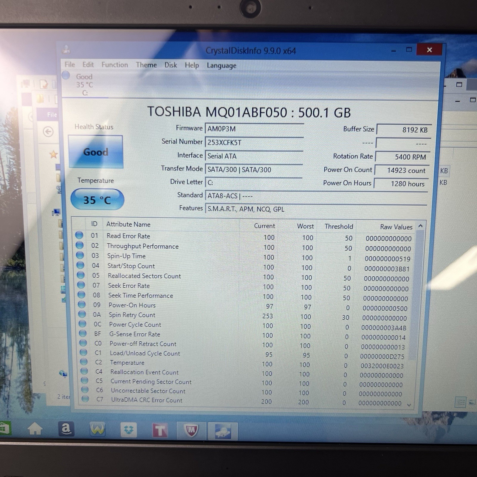 Toshiba Satellite C55-B5101 15.6″ N2840 4GB 500GB Win 8.1 READ Description!