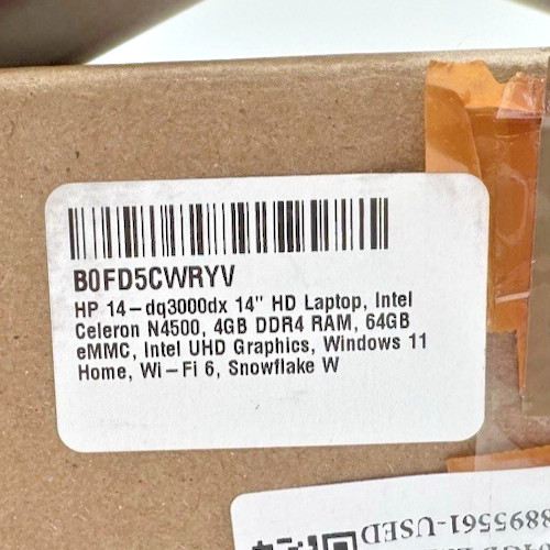 Model: HP Laptop 14-dq3000dx (B4GX5UA#ABA)