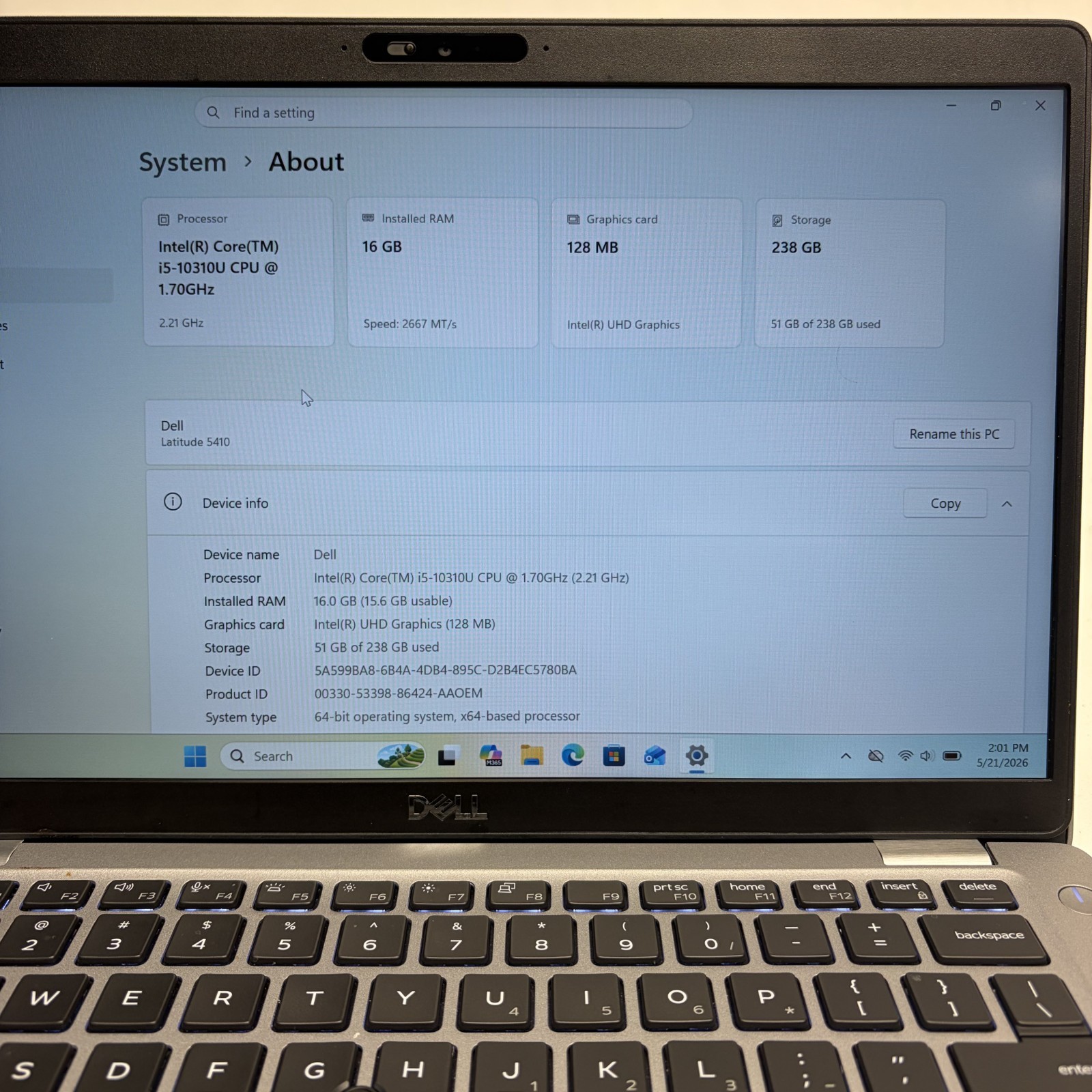 Dell Latitude 5410 w/ Power Supply