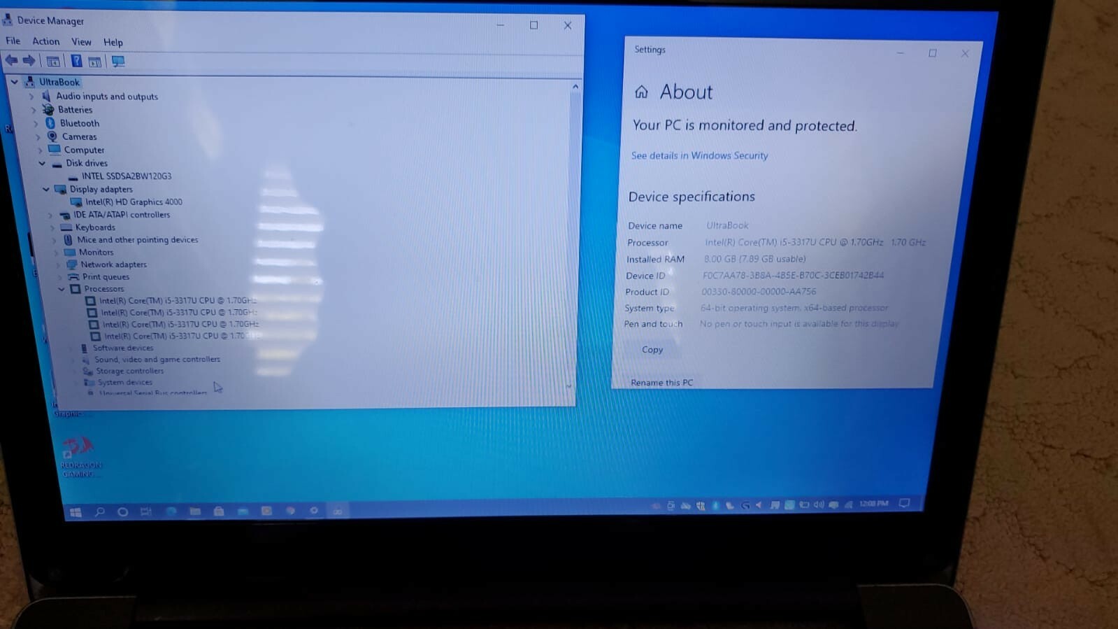Intel OEM Ultrabook B14Y 14″ Laptop Intel Quad Core i5 , SSD , 8GB Ram , Win 10 