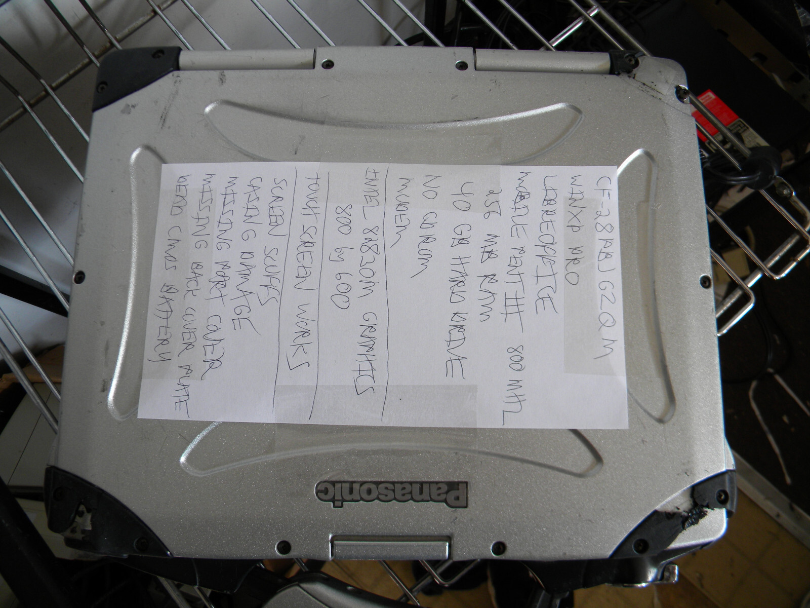 Panasonic CF-28 P3 800MHz 256GB 40GB serial parallel XPP Passed Diagnostics TS