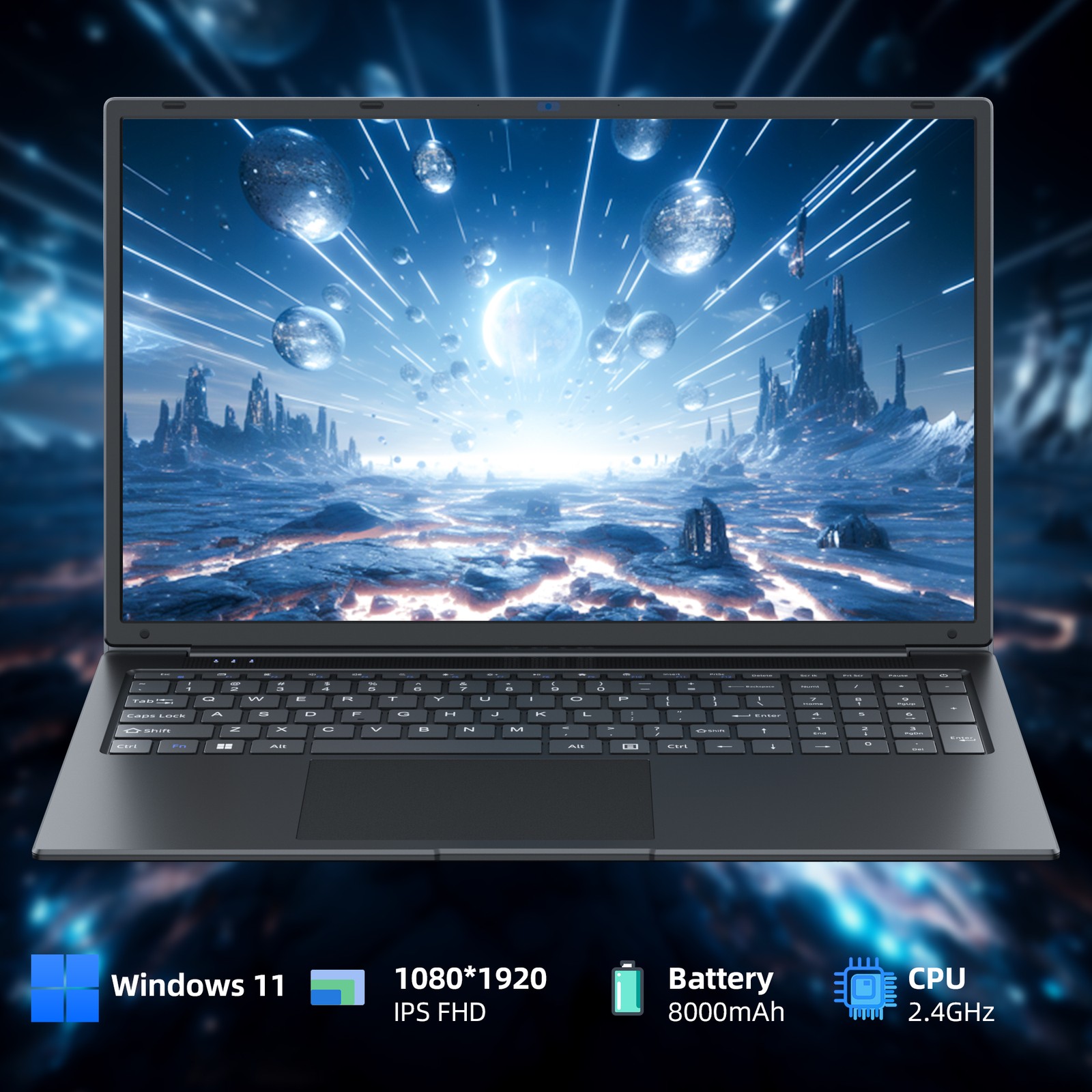 SGIN 17.3 inch Laptop Intel 4-Cores 12GB RAM 128GB 256GB 512GB SSD Computer WIFI