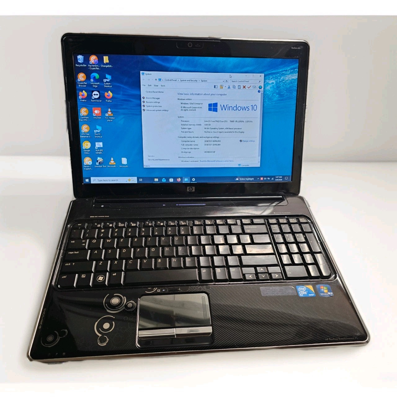 HP Pavilion Entertainment PC Laptop HP DV6-1355DX 500GB HD Windows 10 Enterprise