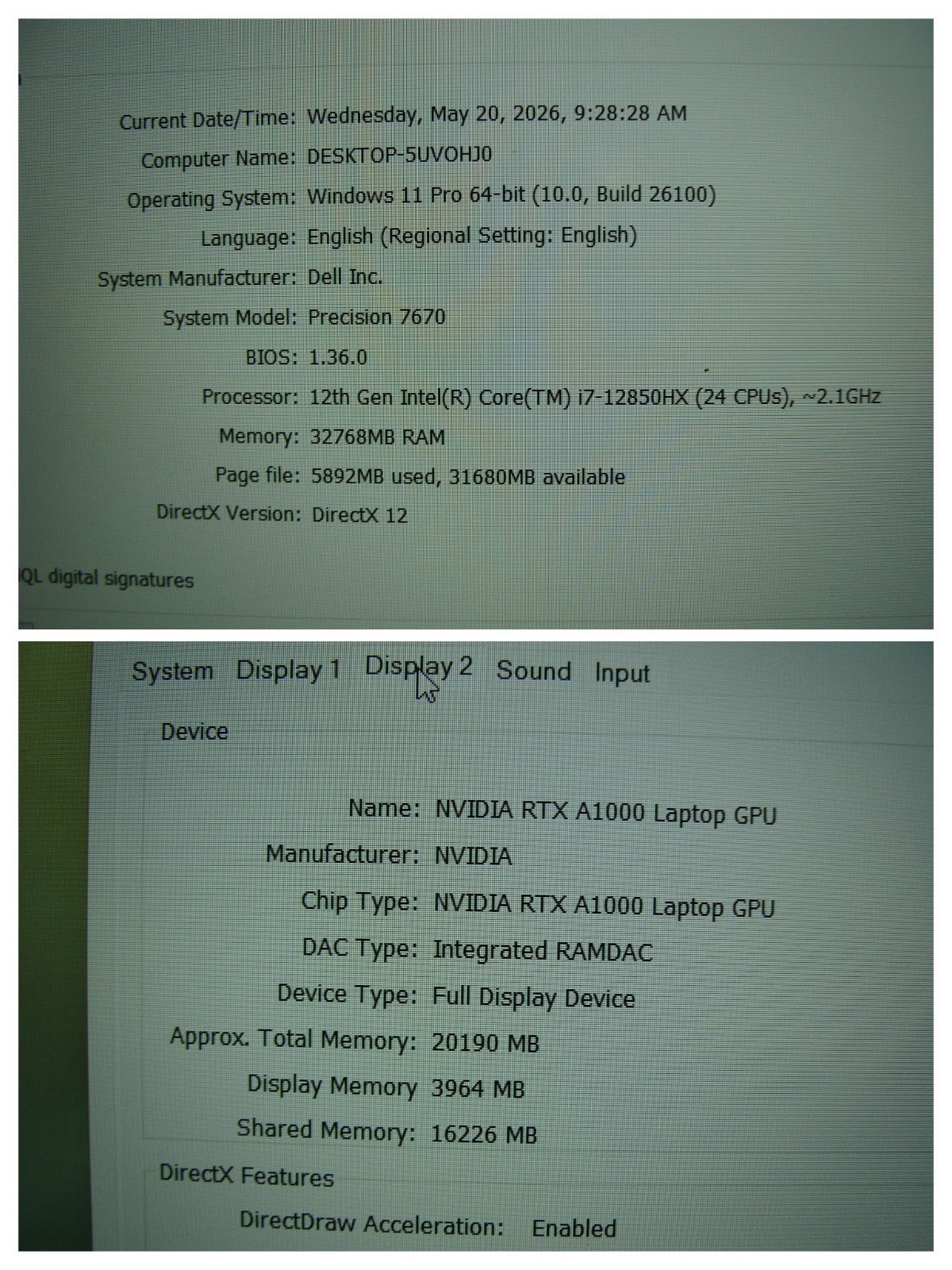 Dell Precision 7670 16″FHD+ i7-12850HX max4.8GHz 32GB 512GB RTX A1000 +Charger