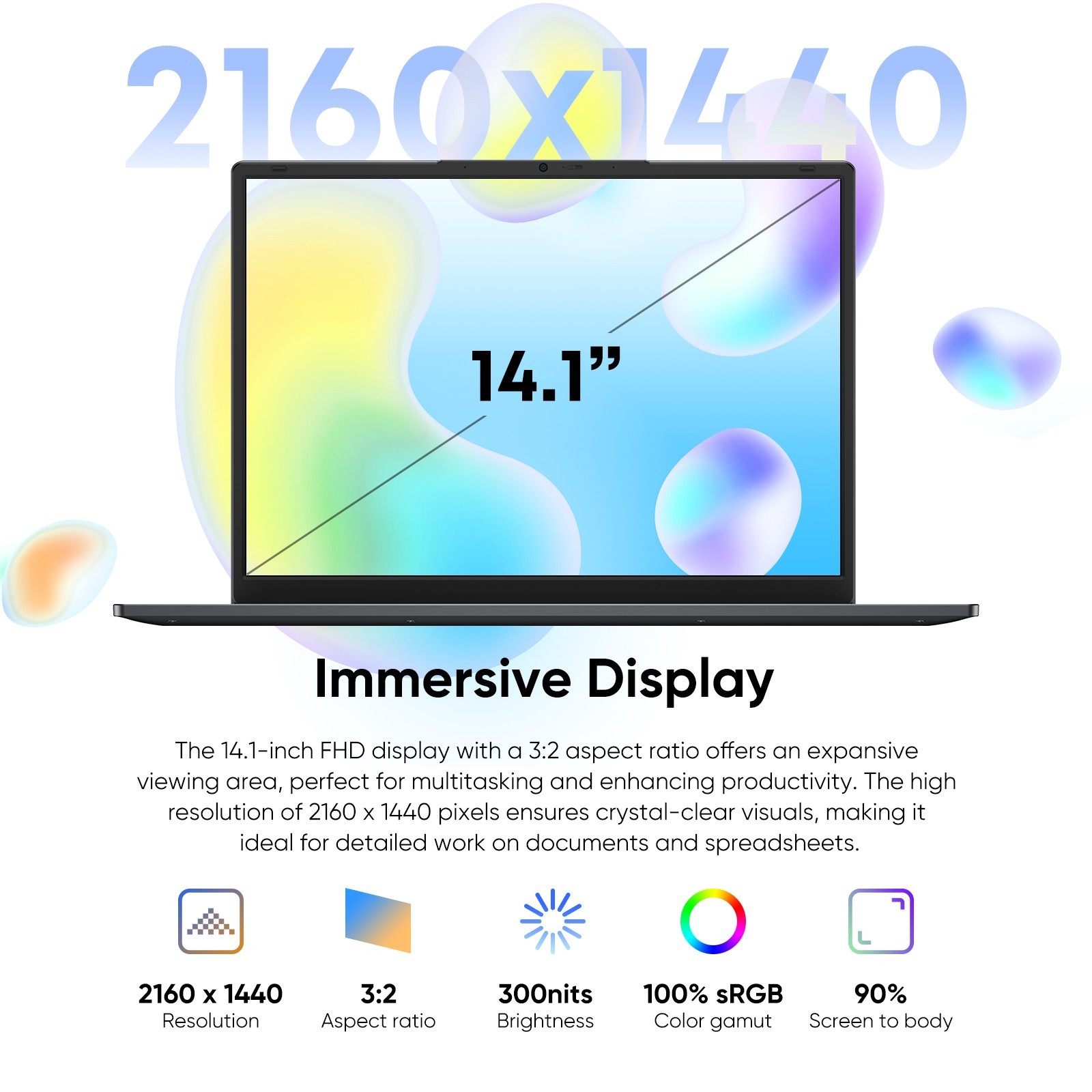 14″ Laptop PC Notebook 16GB+512GB Intel Core 8100Y Up to 3.4GHz IPS Display