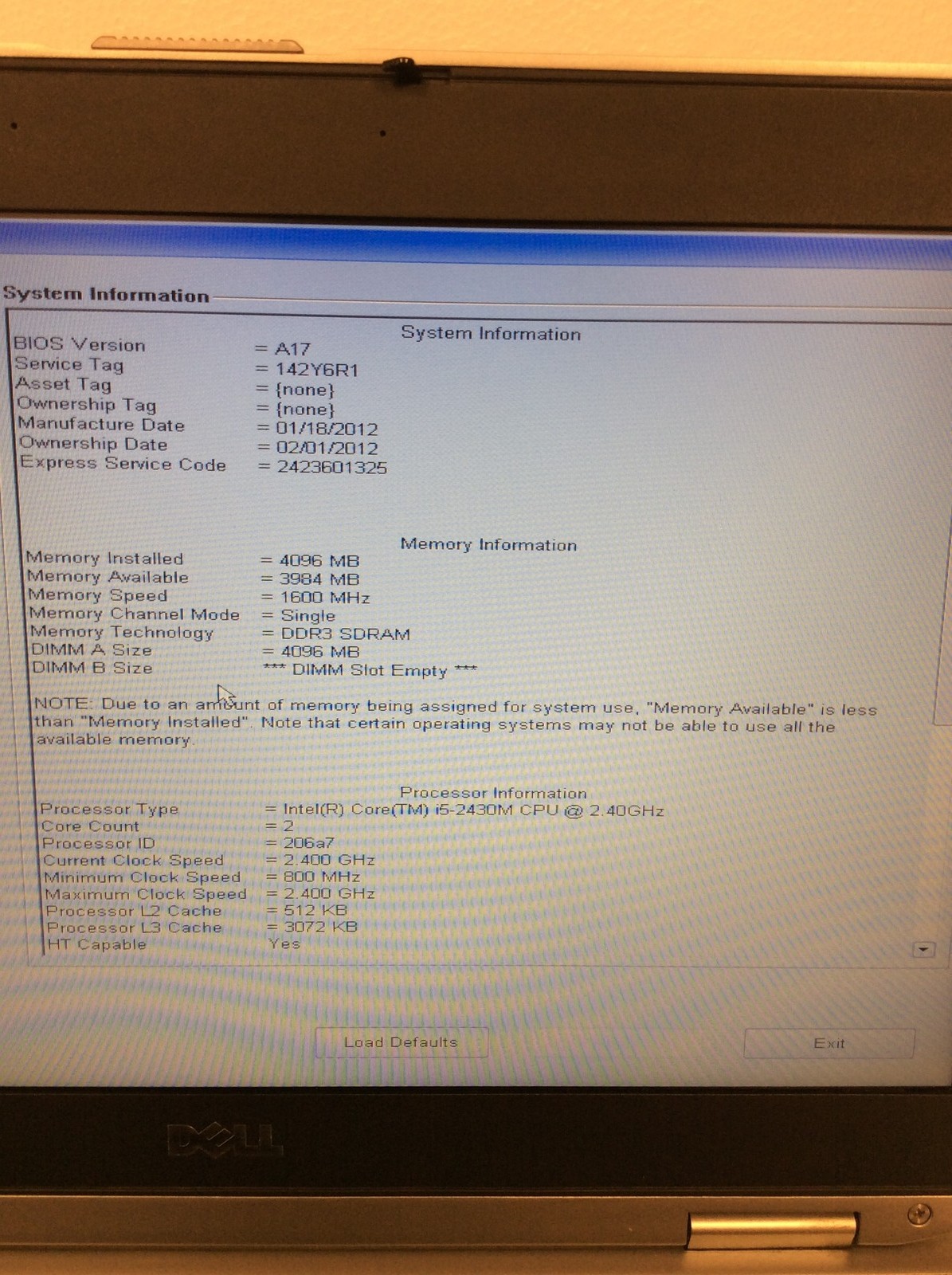 Dell Latitude E6420 14″ Laptop i5-2430M 2.40Ghz w/ 320Gb HD, 4Gb Ram, Dvd-Rw