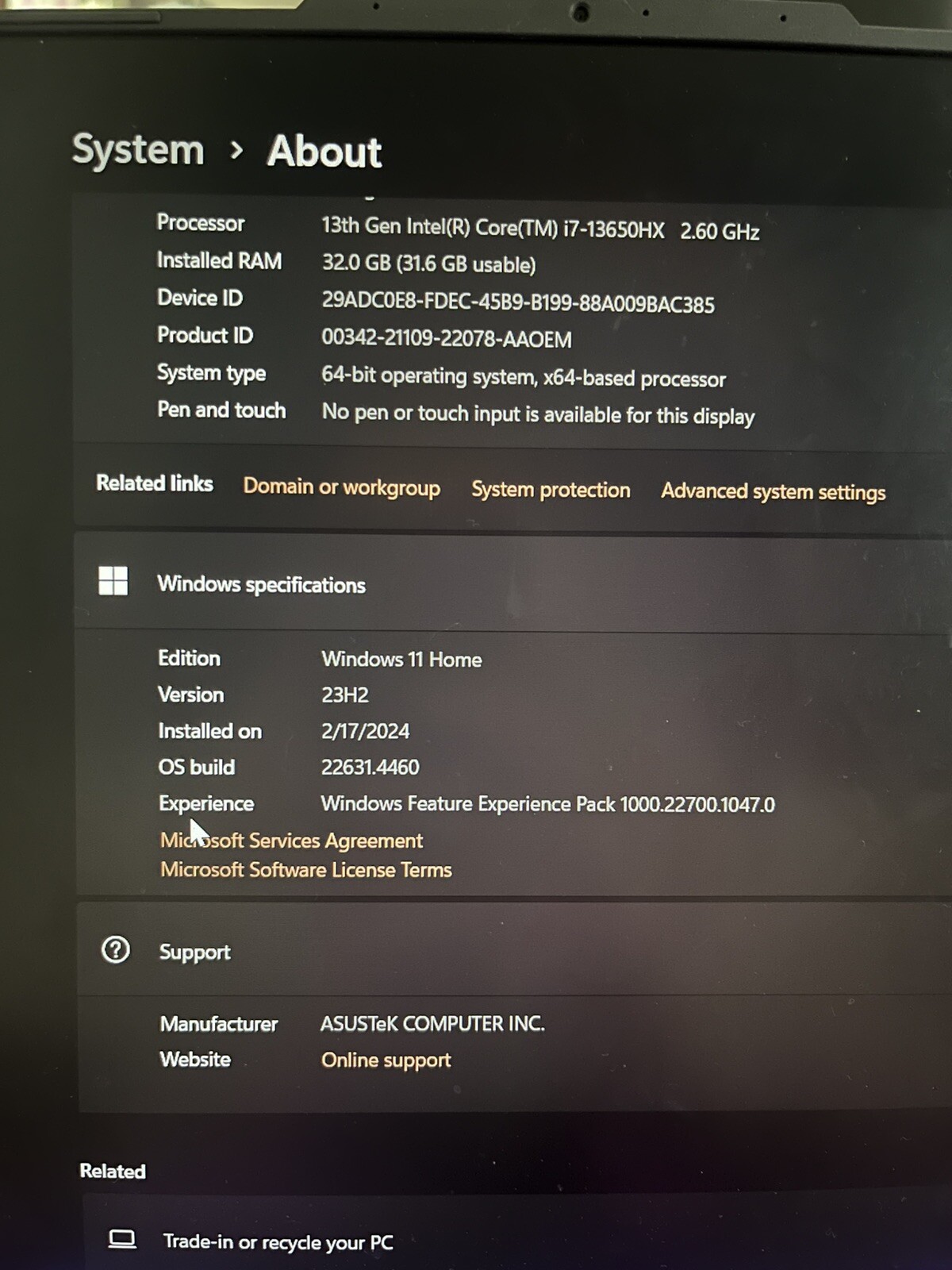 ASUS ROG Strix G16 16” FHD i7-13650HX 16GB 1TB RTX 4060 G614JV-AS74 – Black