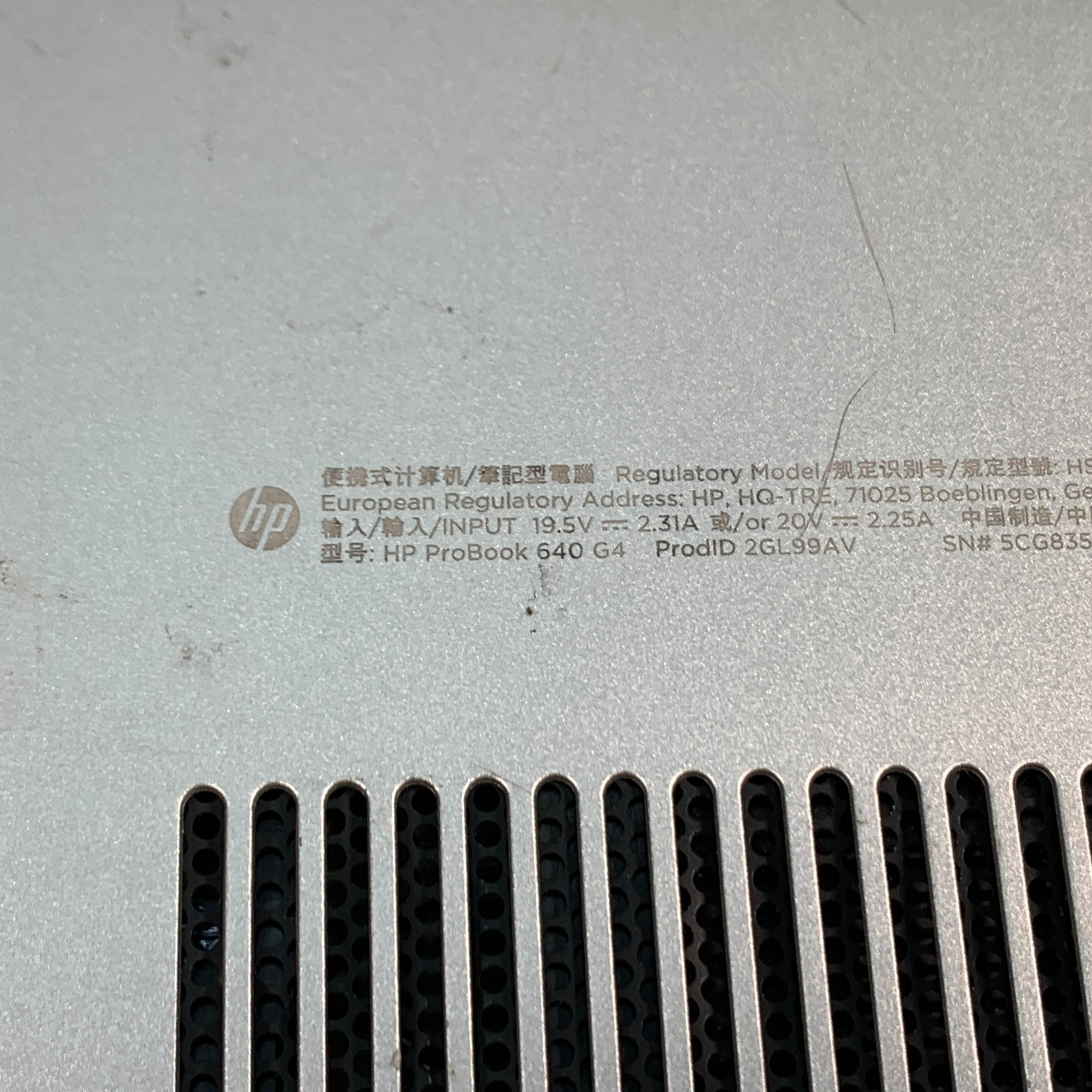 HP ProBook 640 G4 Intel Core i5-8250U 1.6GHz 8GB RAM No HDD/OS Used Read