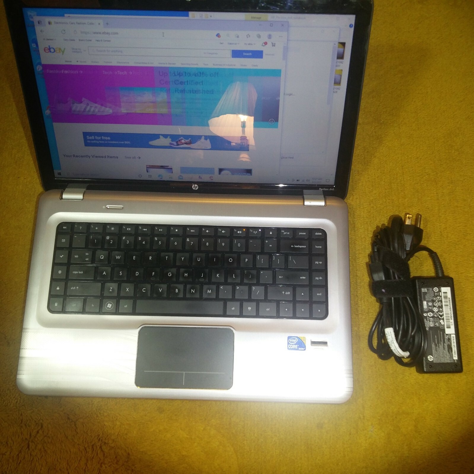 HP Pavilion dv6 Notebook WIN10 i3 Core (2core) 4GB RAM, Solid State Drive 250GB