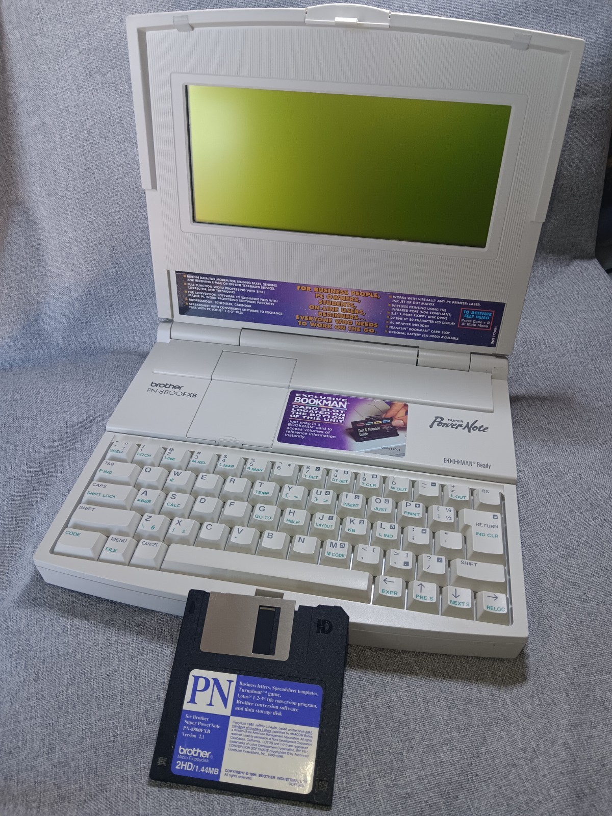 BROTHER SUPER POWER NOTE 8800fx NOTEBOOK, WORD PROCESSOR,SPREADSHEETS