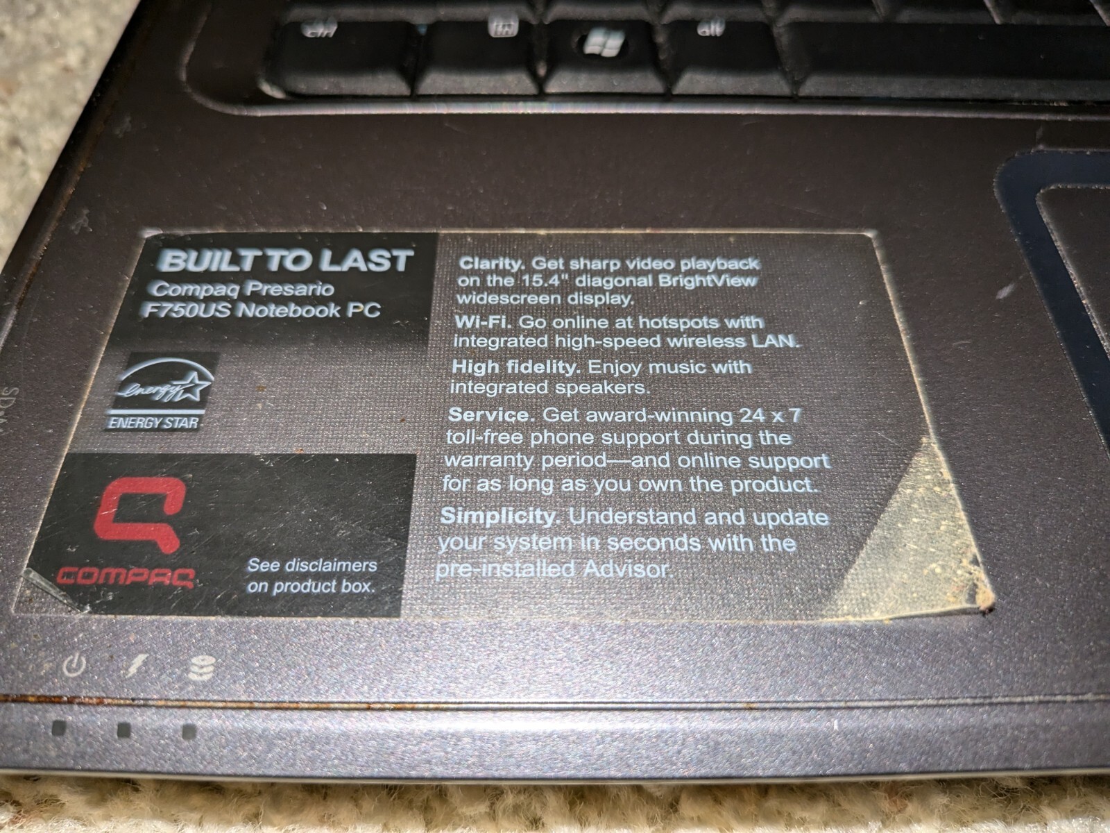 HP Compaq Presario F572US 15.4in. (80GB)