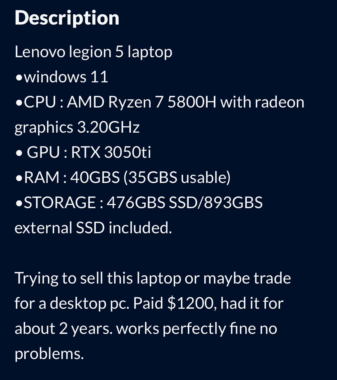 Lenovo Legion 5 Gaming Laptop