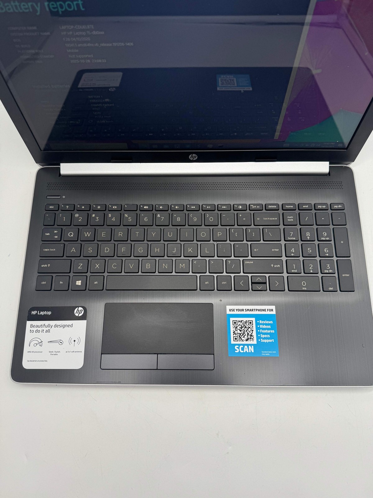 HP 15-db0031nr 15.6″ AMD A9 4GB 1TB HDD Black Used