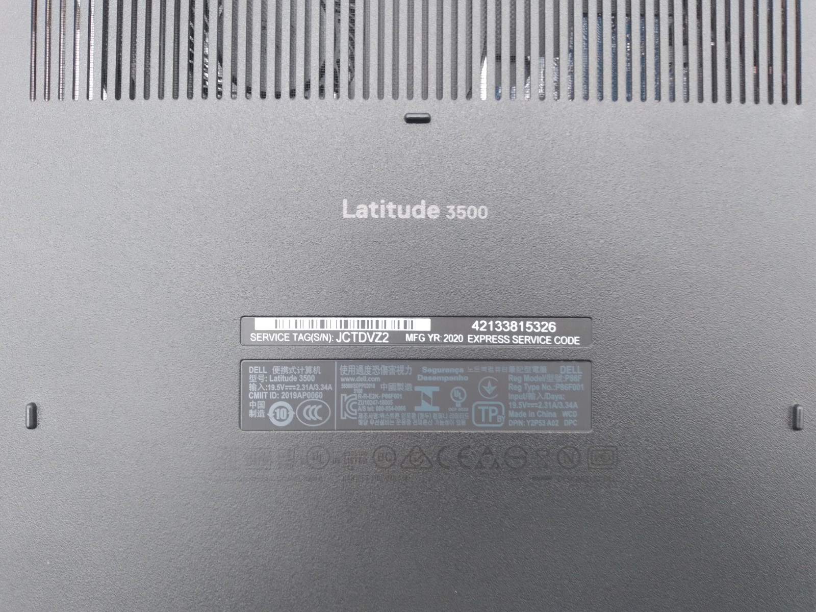 Dell Latitude 3500 15″ Laptop i5-8265U @ 1.6GHz 8GB RAM 500GB HDD Windows 11 Pro