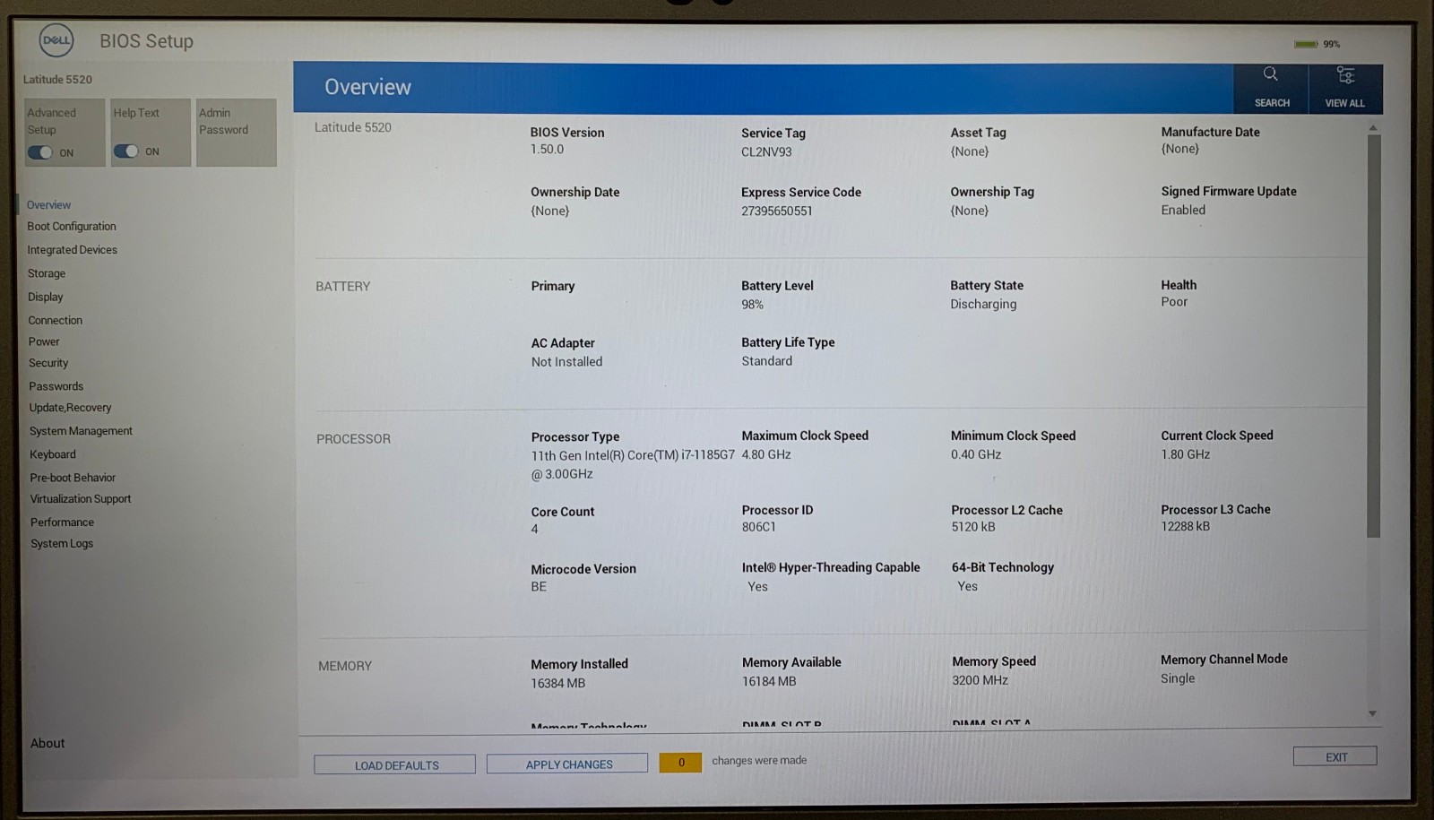 Dell Latitude 5520 15.6″ Laptop i7-1185G7 16GB RAM 512GB NVMe